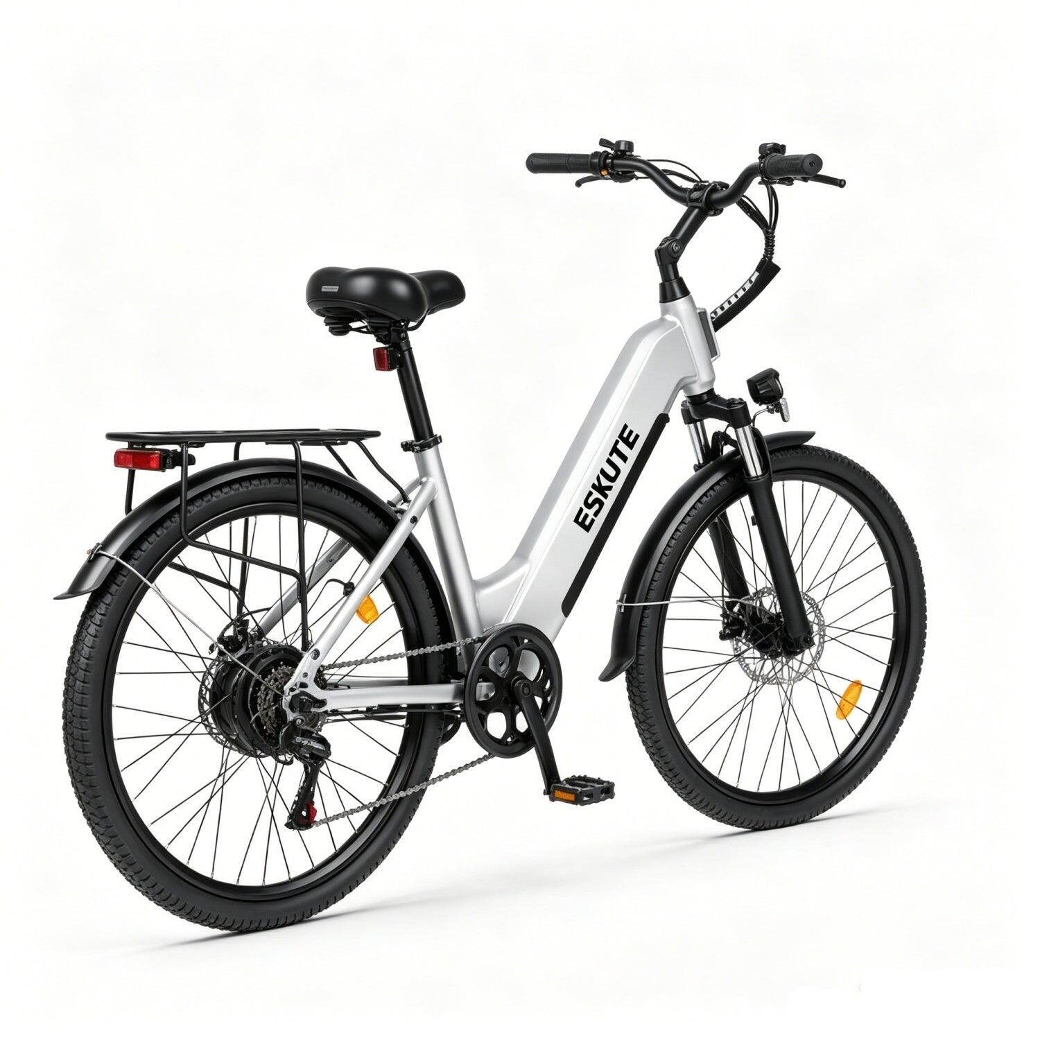 ESKUTE C202 Bicicletta Elettrica 250W 48V17.5Ah 26" Bianco 5/5
