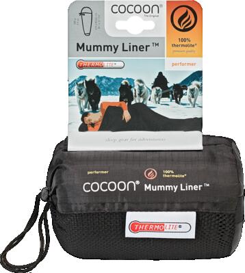 Mummy liner lakenzak, thermolite lakenzakken glow