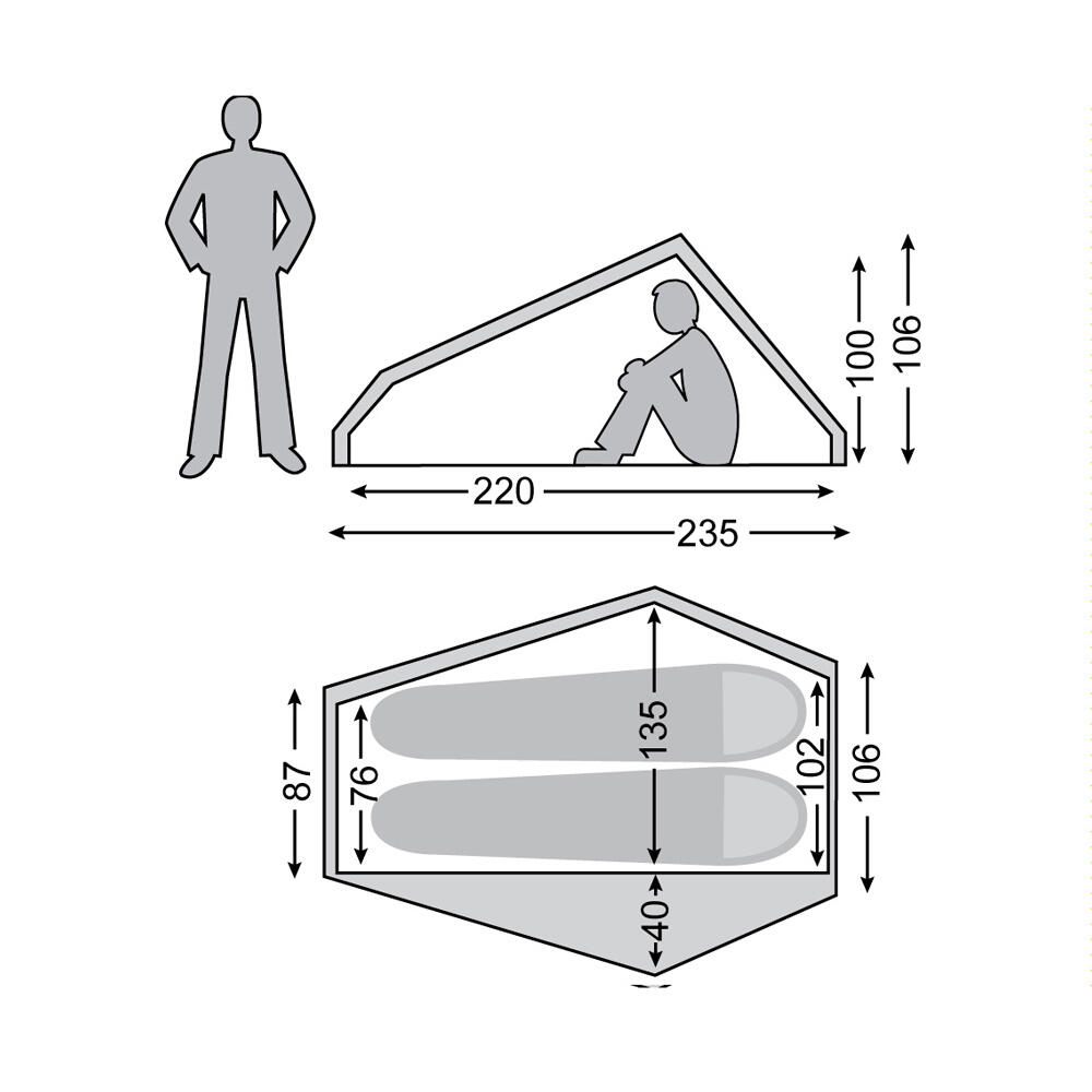 Nordisk Ultraleichtzelt Telemark 2 LW - nur 990 g Tunnelzelt 3/7