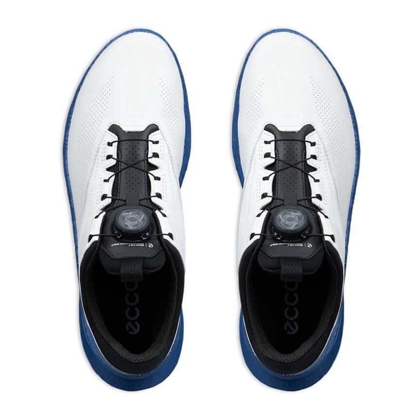Zapatos Golf Ecco Biom C5 Boa Blanco Y Azul 3/4