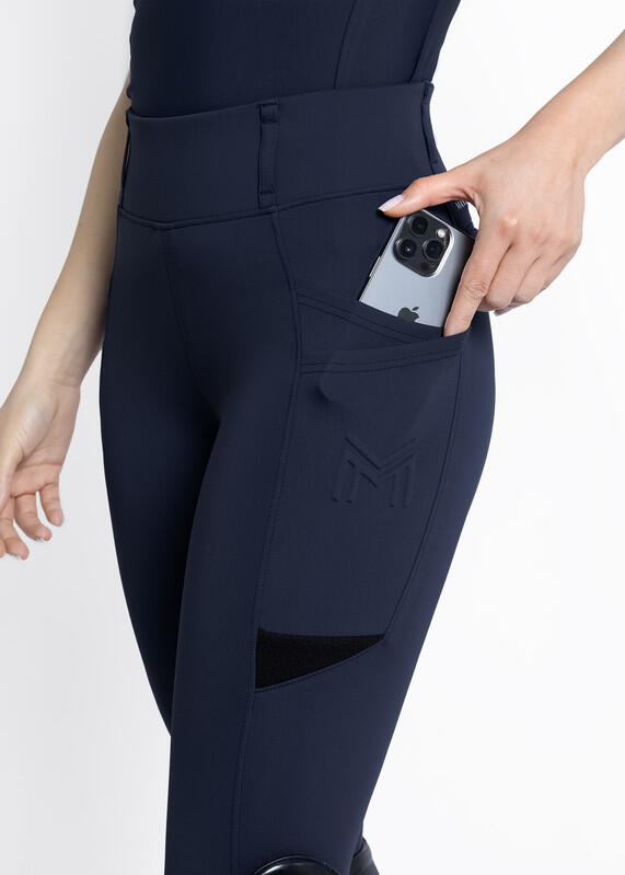 Leggings Pantalón Mujer Equitación Maximilian Tech Full Grip Marino 3/6