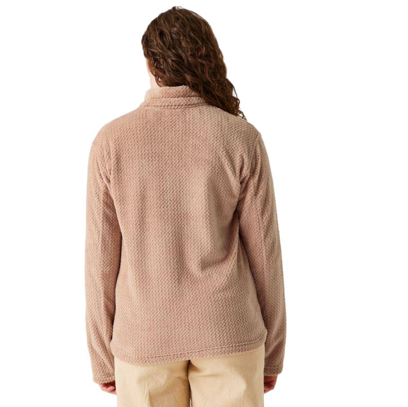 Heidy Fleecevest Dames Lange rits fleece Warm Taupe 5/6