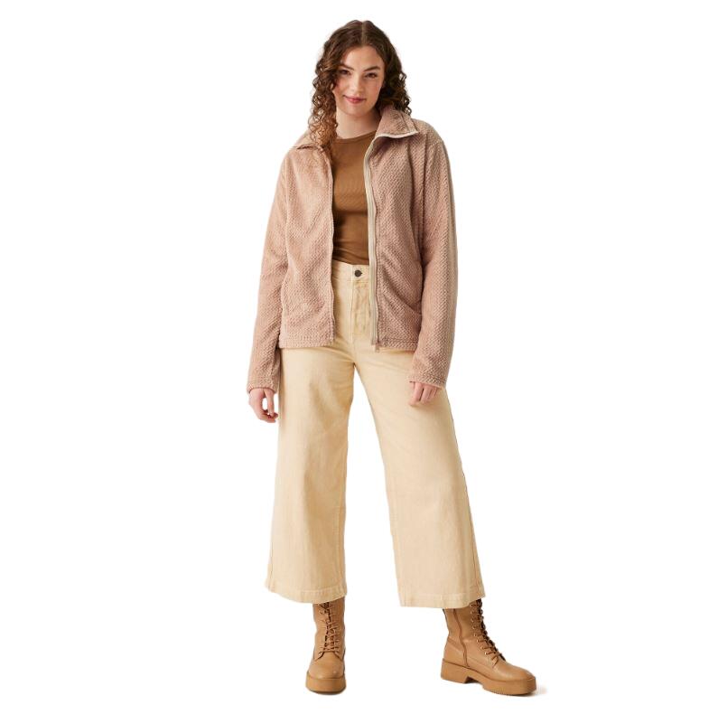 Heidy Fleecevest Dames Lange rits fleece Warm Taupe 4/6