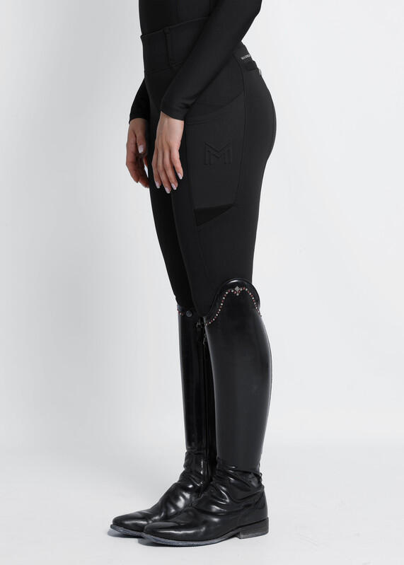 Leggings Pantalón Mujer Equitación Maximilian Tech Full Grip Negro 3/7