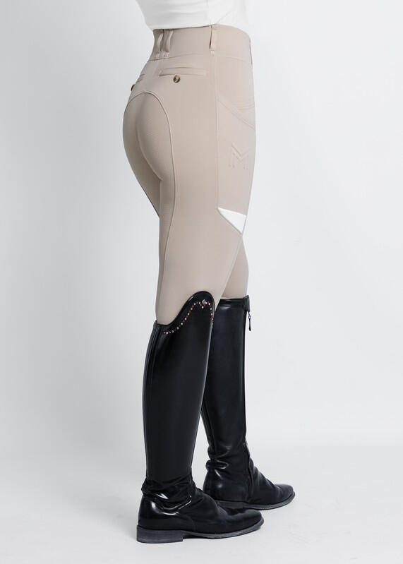 Leggings Pantalón Mujer Equitación Maximilian Tech Full Grip Beige 3/7