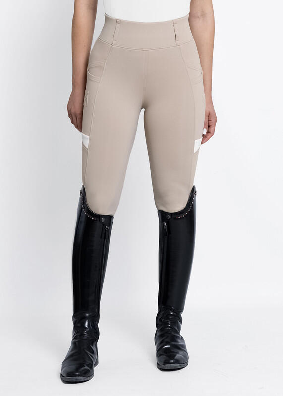 Leggings Pantalón Mujer Equitación Maximilian Tech Full Grip Beige 2/7