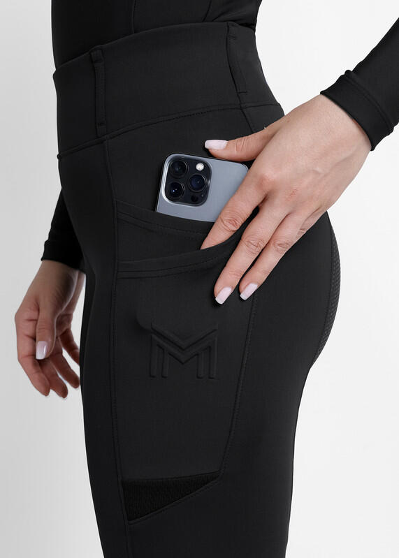 Leggings Pantalón Mujer Equitación Maximilian Tech Full Grip Negro 5/7