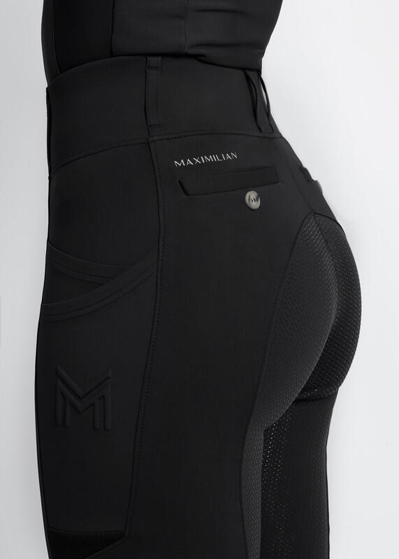 Leggings Pantalón Mujer Equitación Maximilian Tech Full Grip Negro 4/7