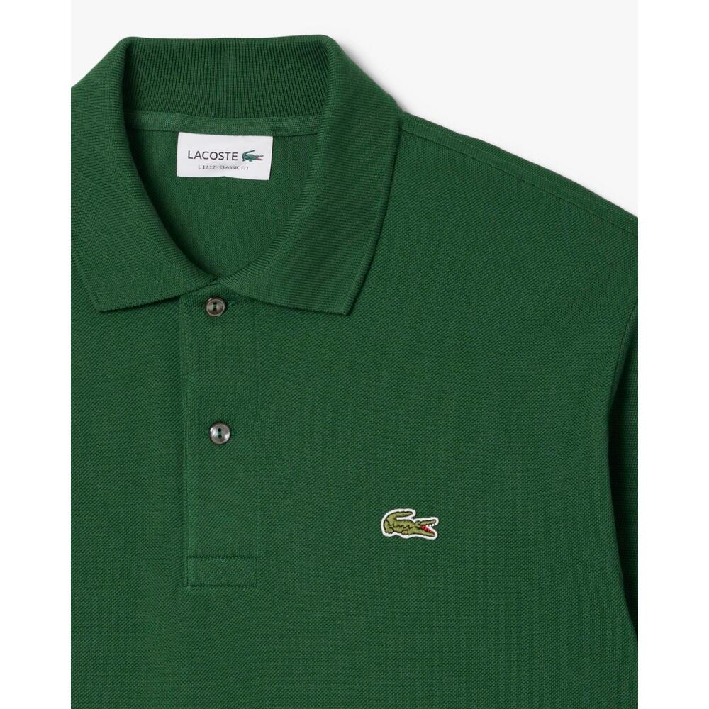 Lacoste Modello L1212 Short Sleeved Ribbed Collar S Colore Verde 5/6