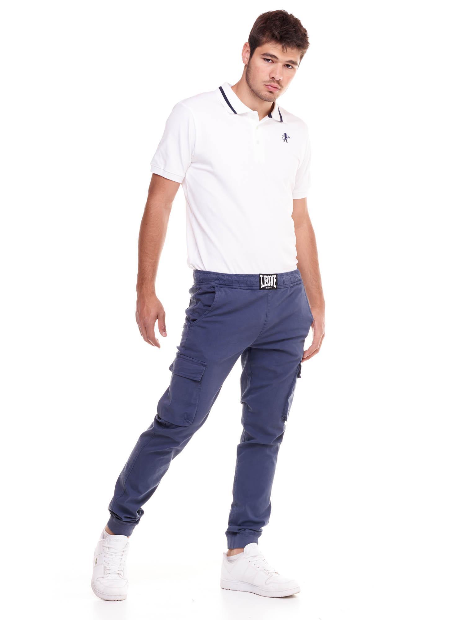 Calça cargo masculina minimalista com punho elástico 3/5