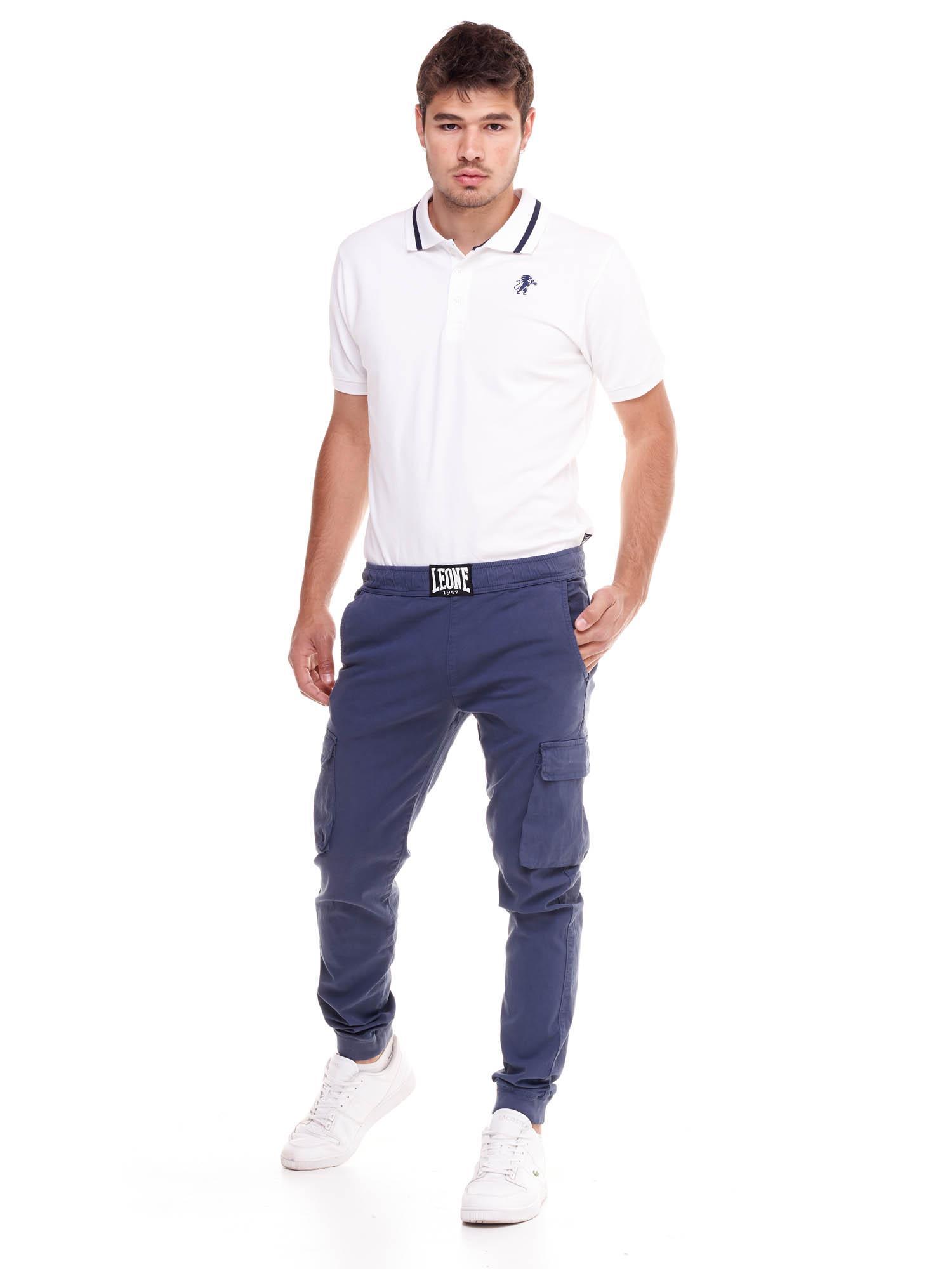 Calça cargo masculina minimalista com punho elástico 2/5