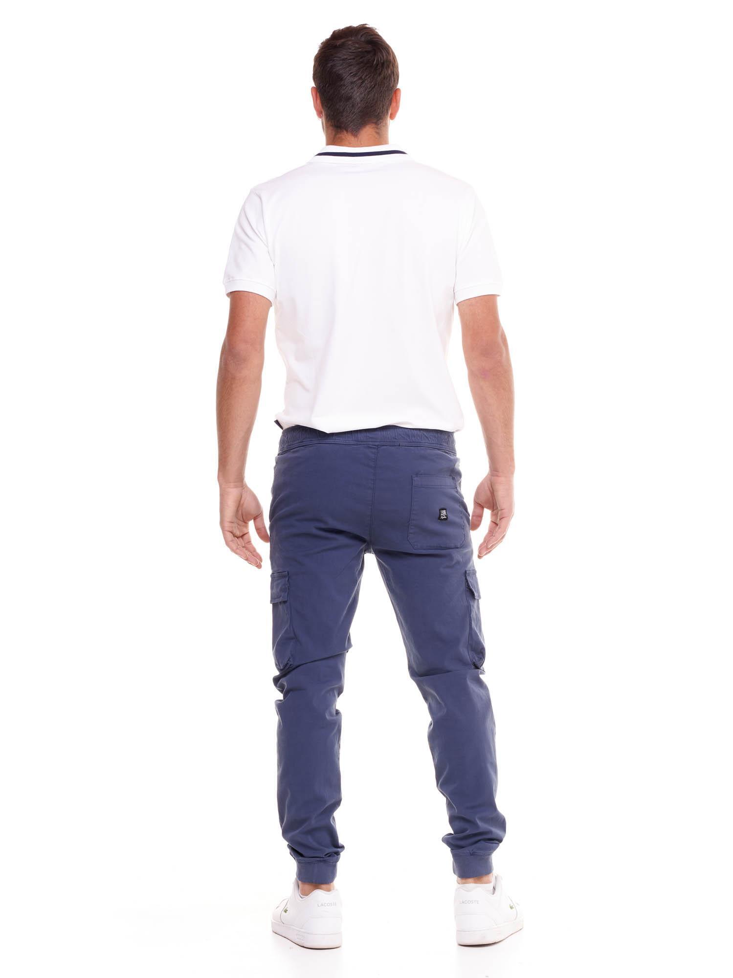 Calça cargo masculina minimalista com punho elástico 5/5