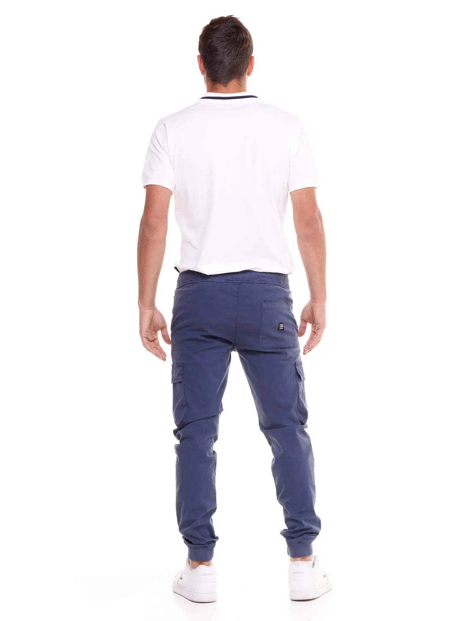 Pantalon cargo minimaliste pour hommes avec revers élastique 5/6