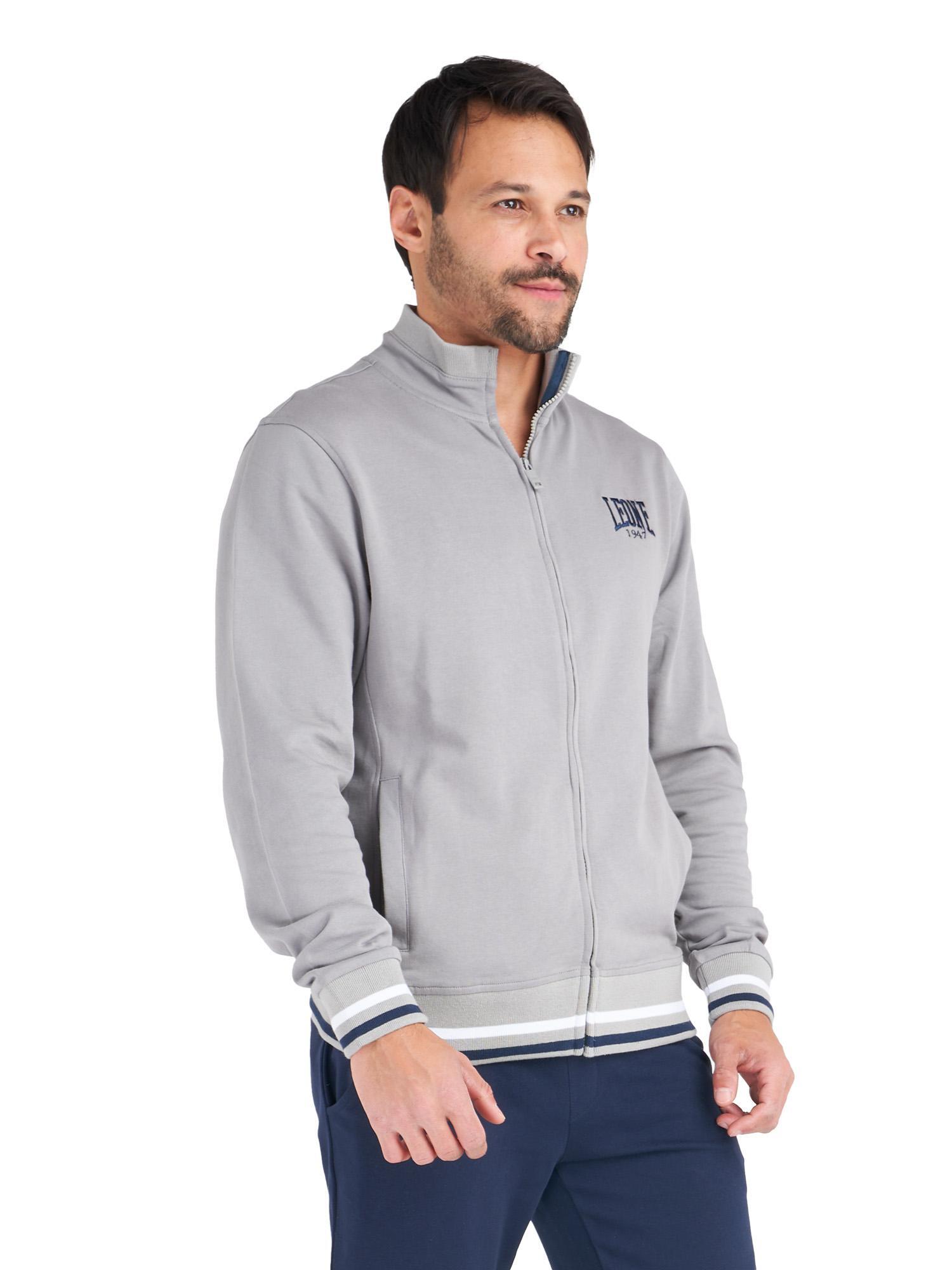 Chándal de algodón orgánico para hombre con cuello alto, línea minimalista. 2/4