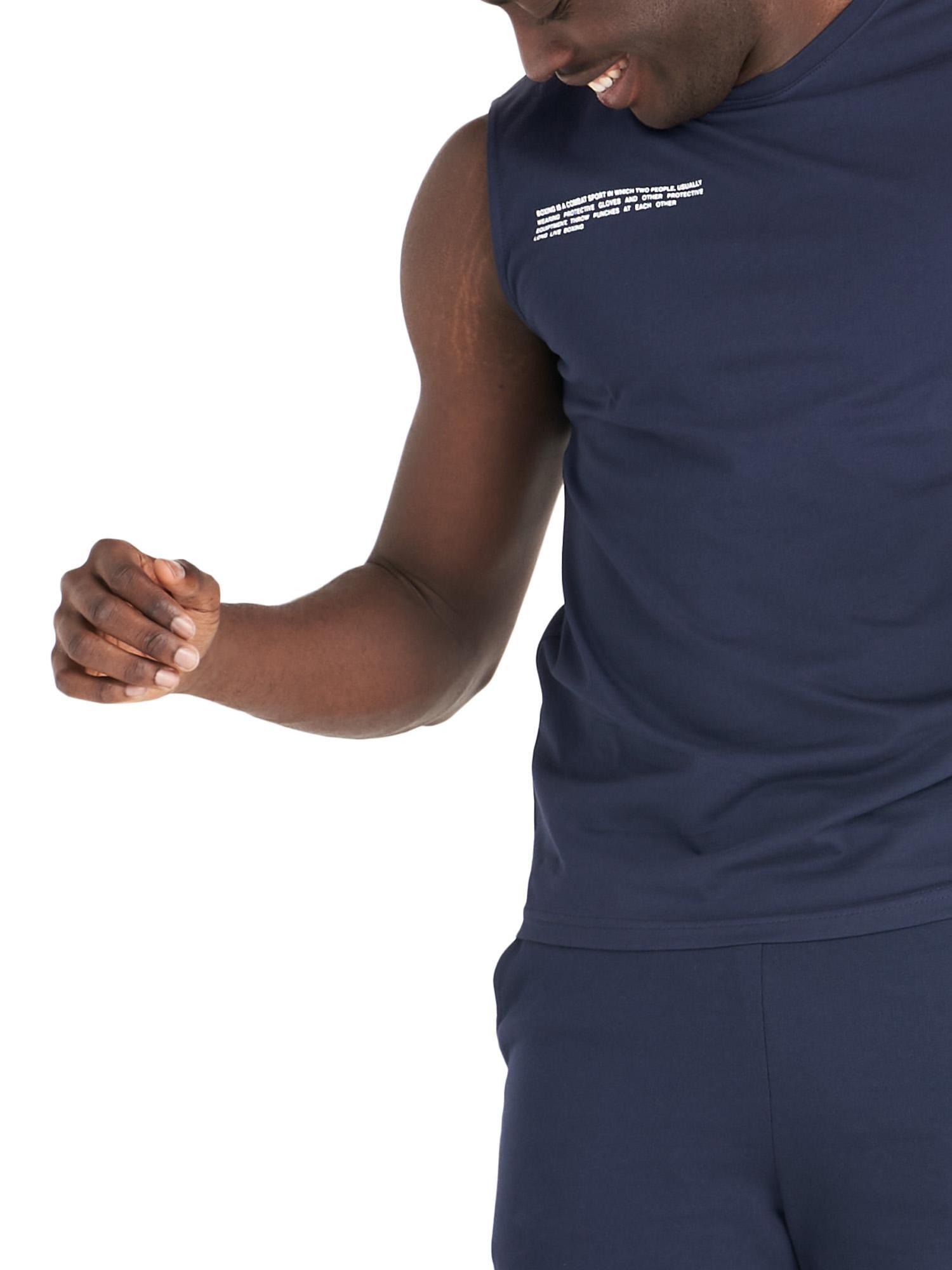 Camiseta masculina minimalista de algodão orgânico sem mangas 5/5