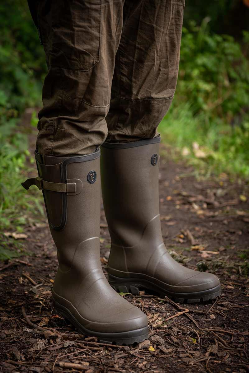 Fox Neoprene Lined Camo Khaki Rubber Boots 41 3/6