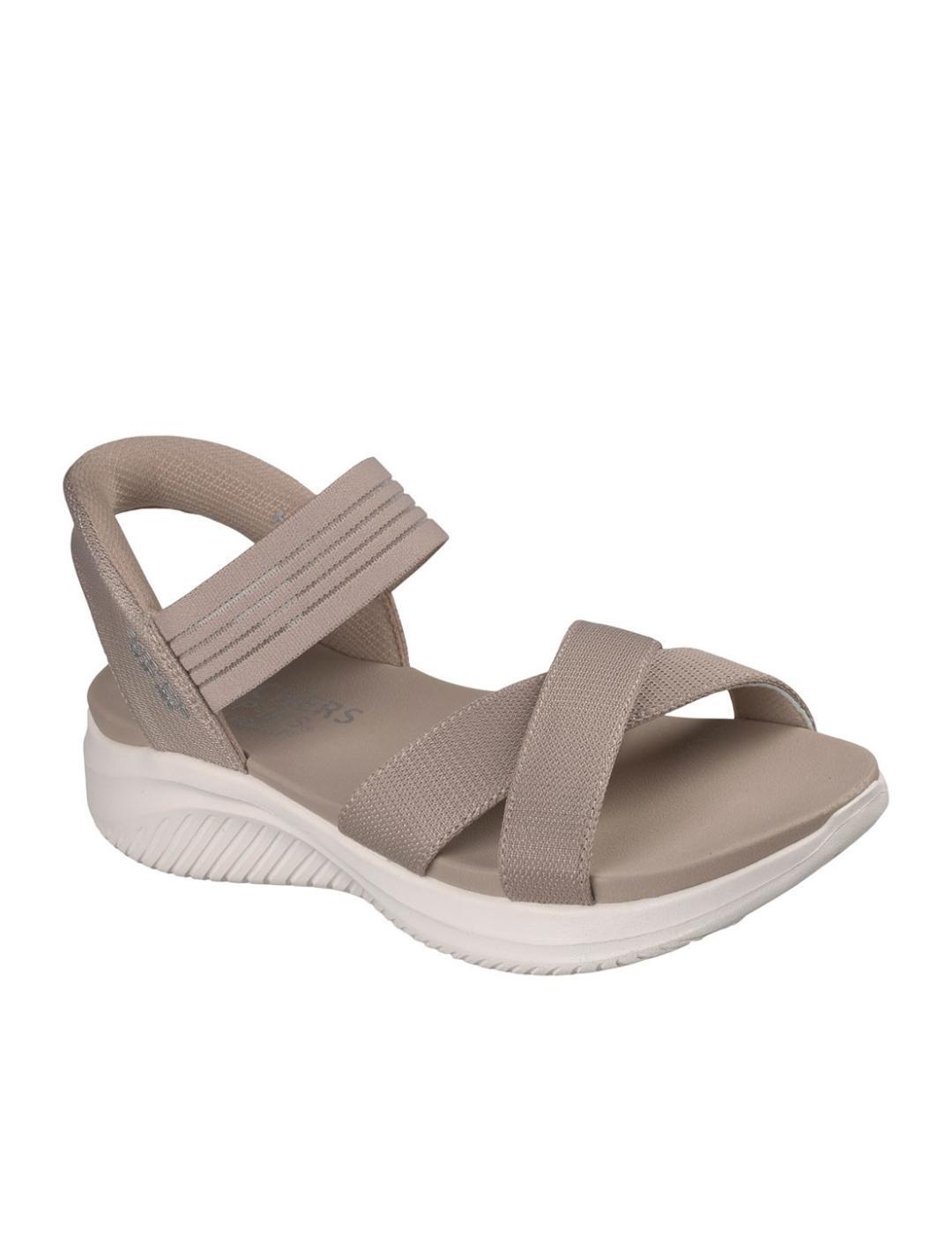 Sandalen für Damen Skechers Ultra flex Beige. 3/5