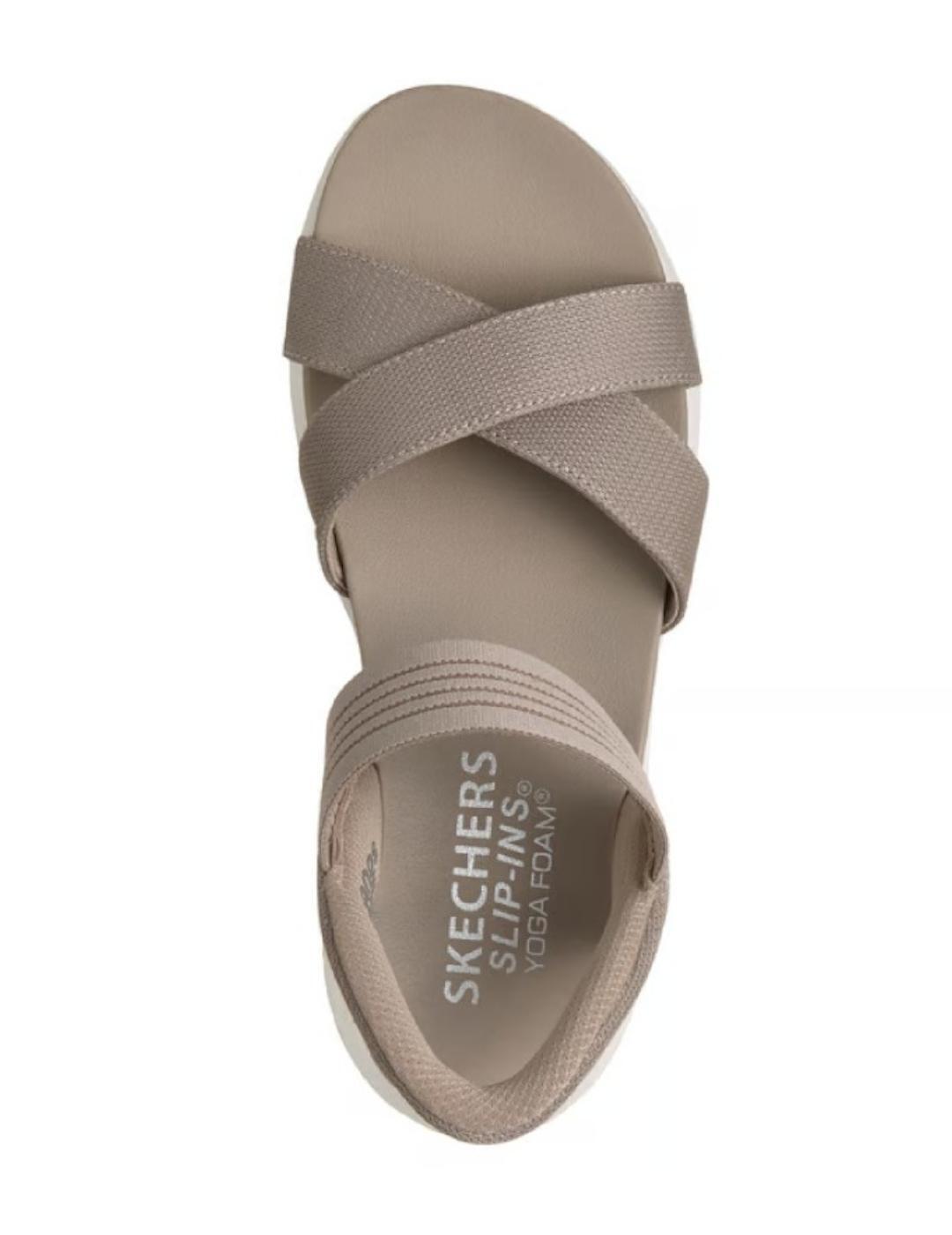 Sandalen für Damen Skechers Ultra flex Beige. 4/5
