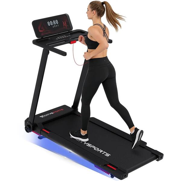 CITYSPORTS Cinta de correr con inclinación ajustable, plegable, para casa, 1–8 km/h, APP
