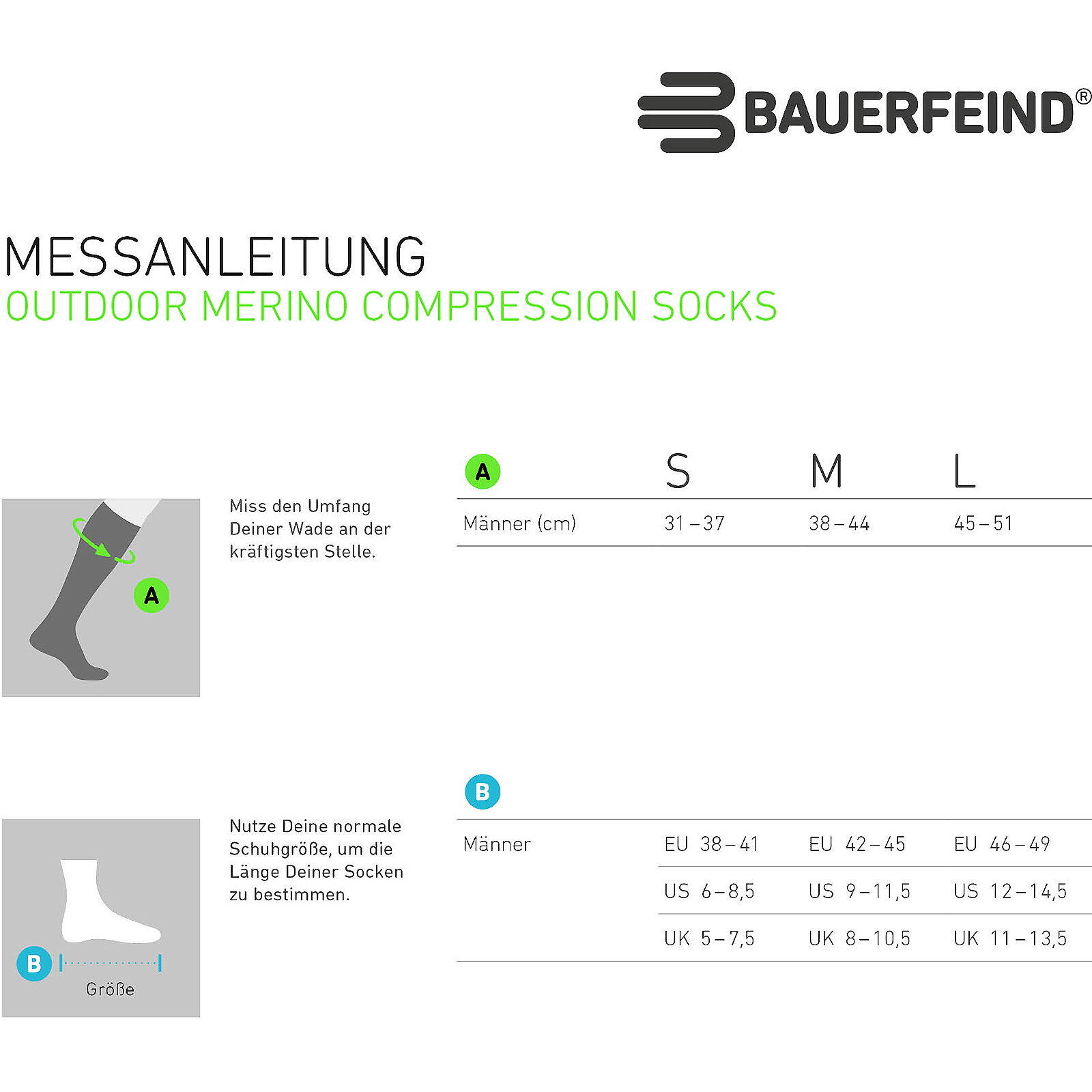 Chaussettes de compression merino Bauerfeind 2/7