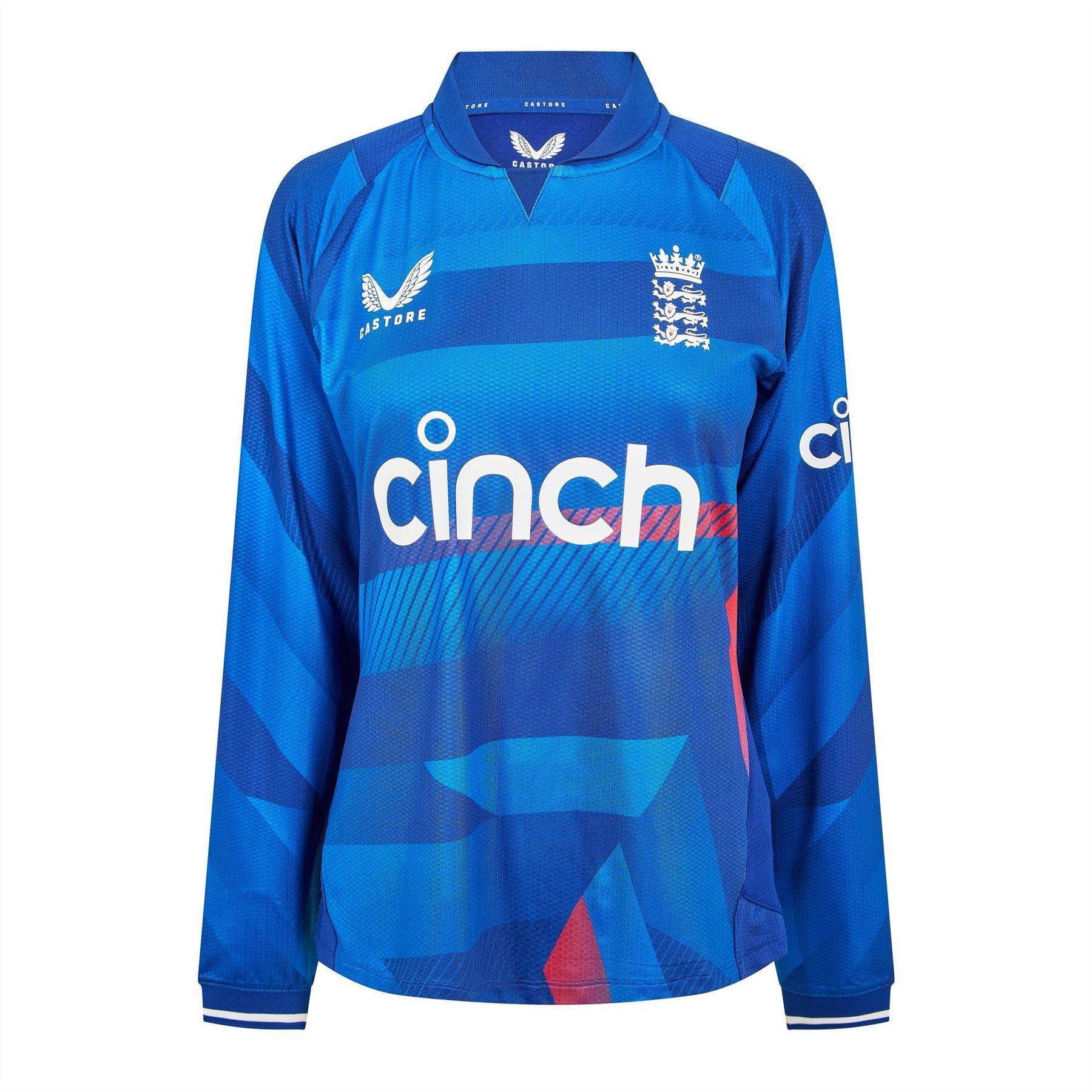 Castore Womens/Ladies England Long-Sleeved Cricket Shirt