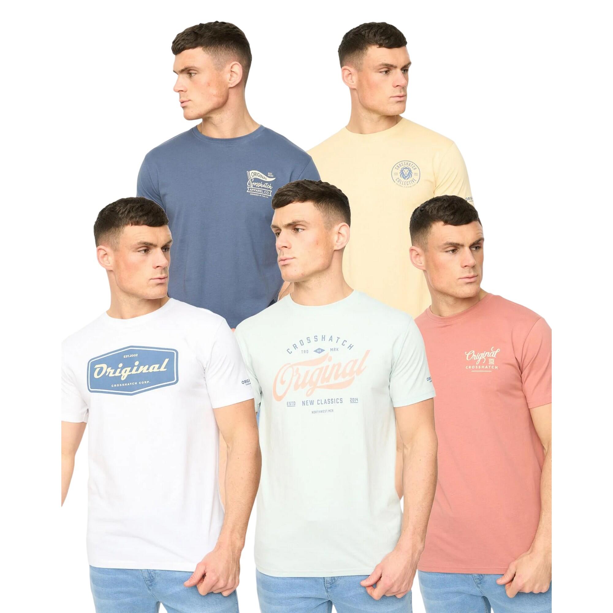 Crosshatch Mens Tryplex Cotton T-Shirt (Pack of 5)