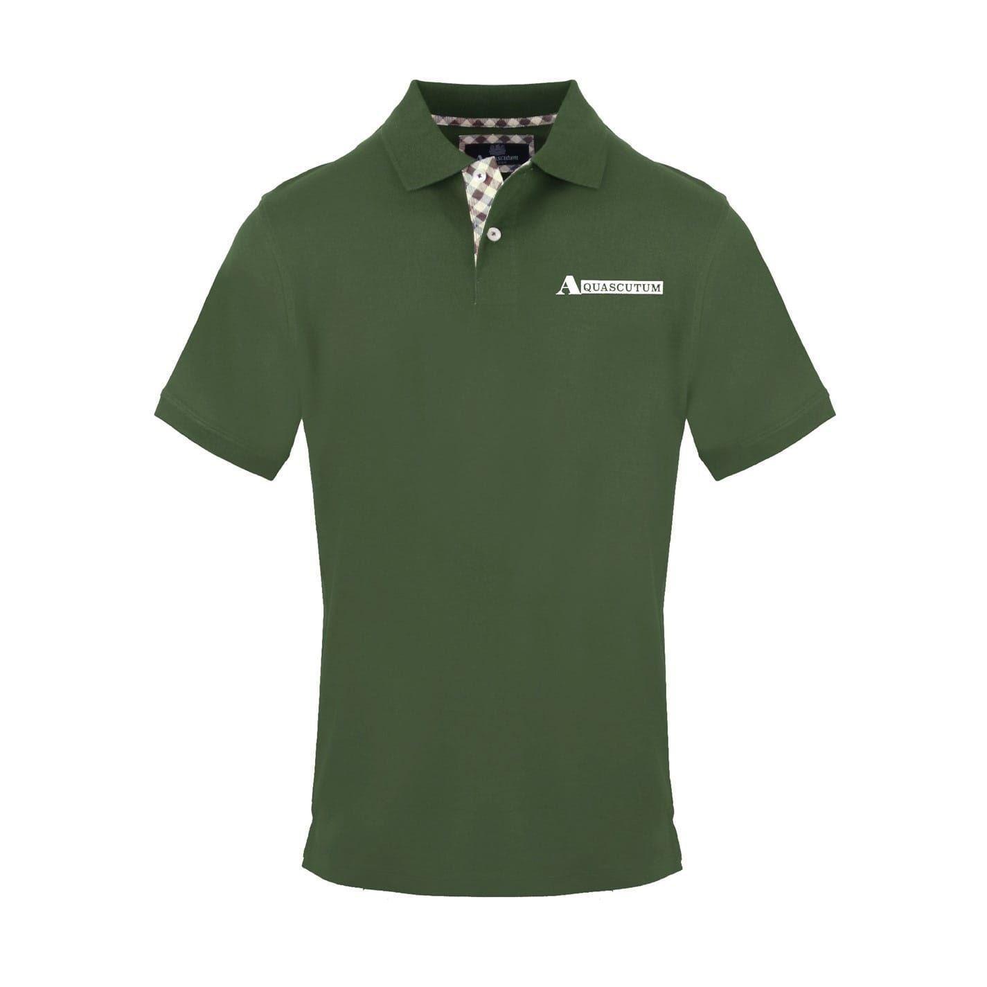 Aquascutum Mens Logo Collared Short-Sleeved Polo Shirt