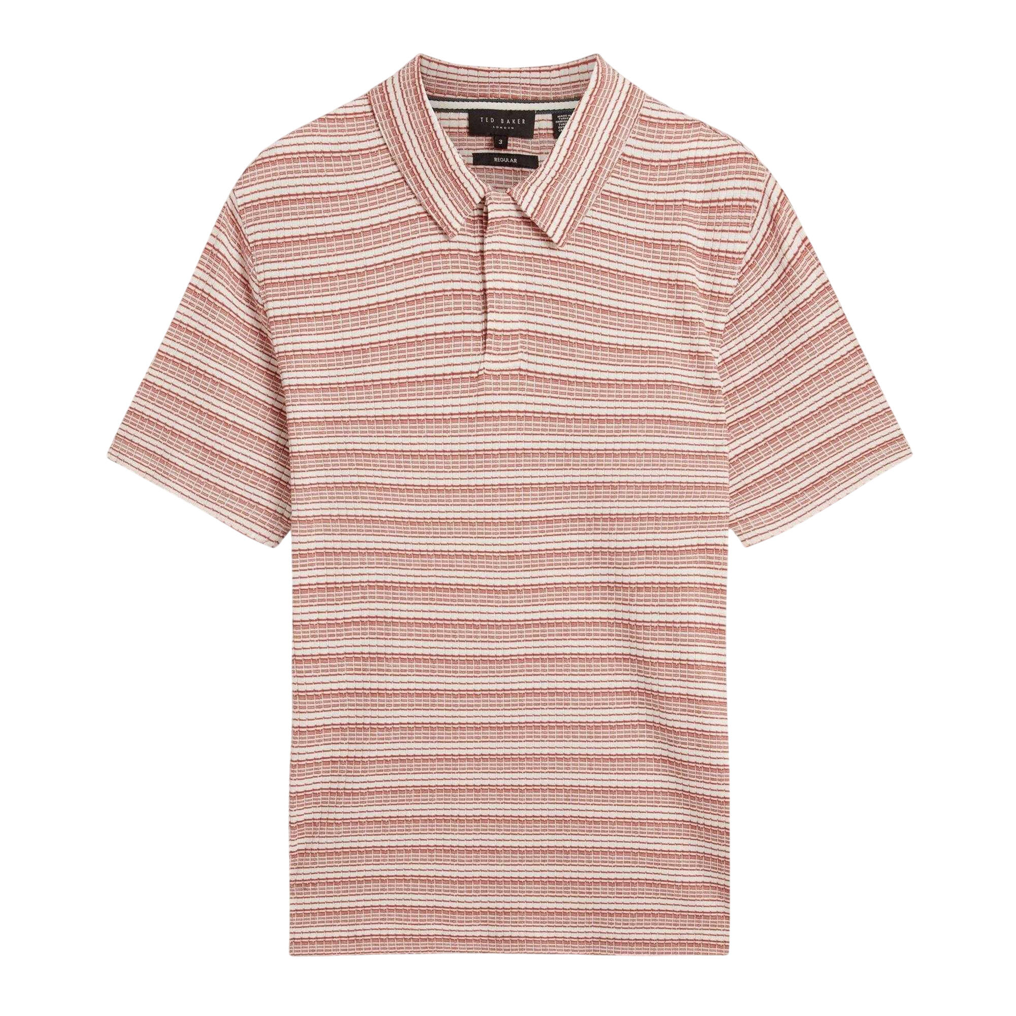 Ted Baker Mens Striped Waffle Knit Polo Shirt
