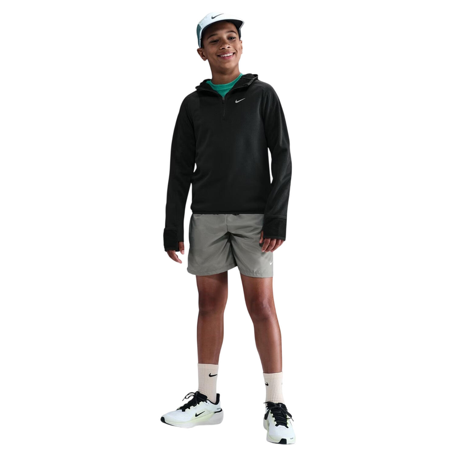 Nike Childrens/Kids Zip Neck Regular Raglan Hoodie