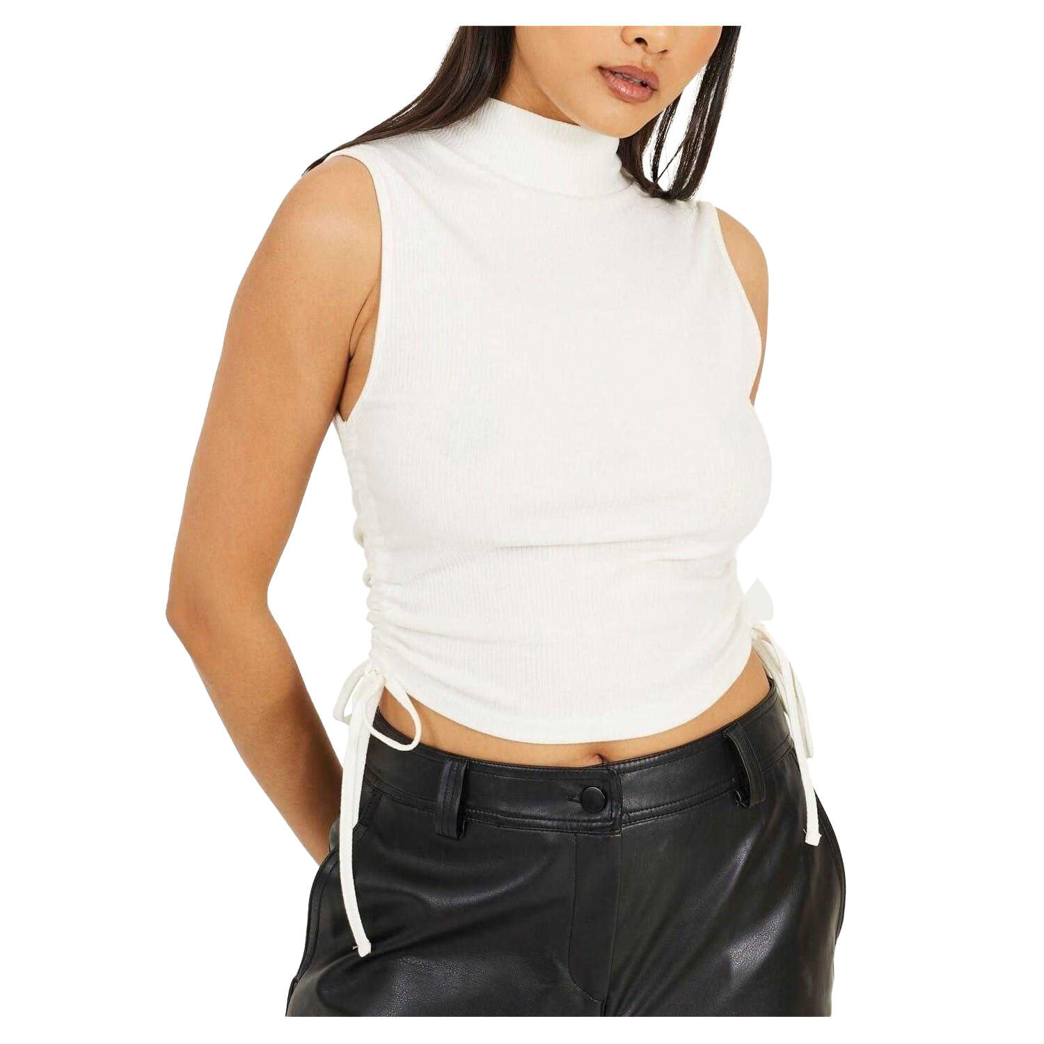 Brave Soul Womens/Ladies Ribbed High Collar Top