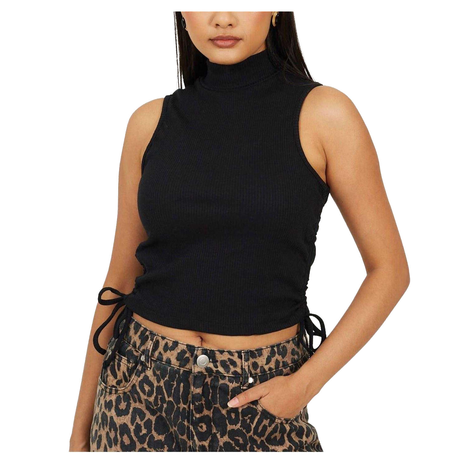 Brave Soul Womens/Ladies Ribbed High Collar Top