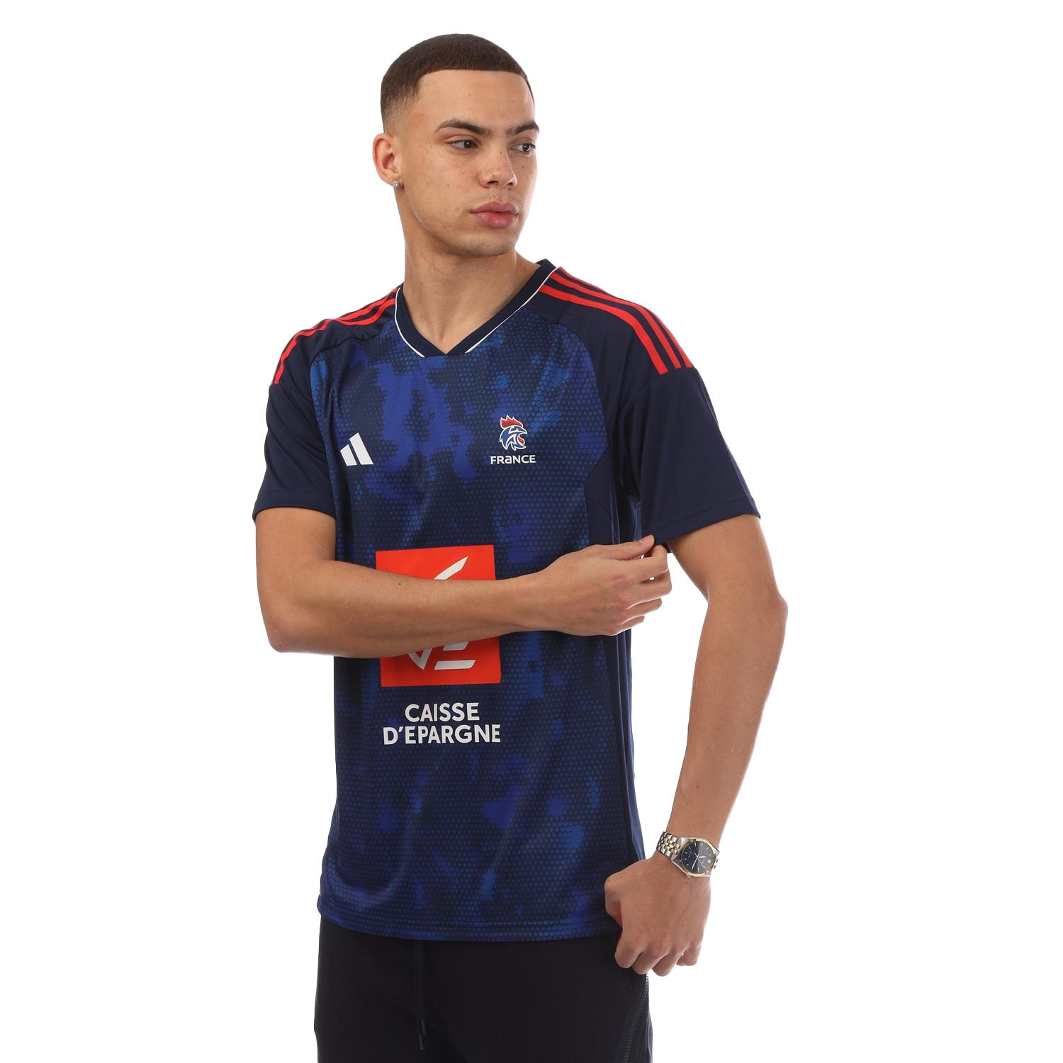 Adidas Mens France V Neck Regular Football Jersey