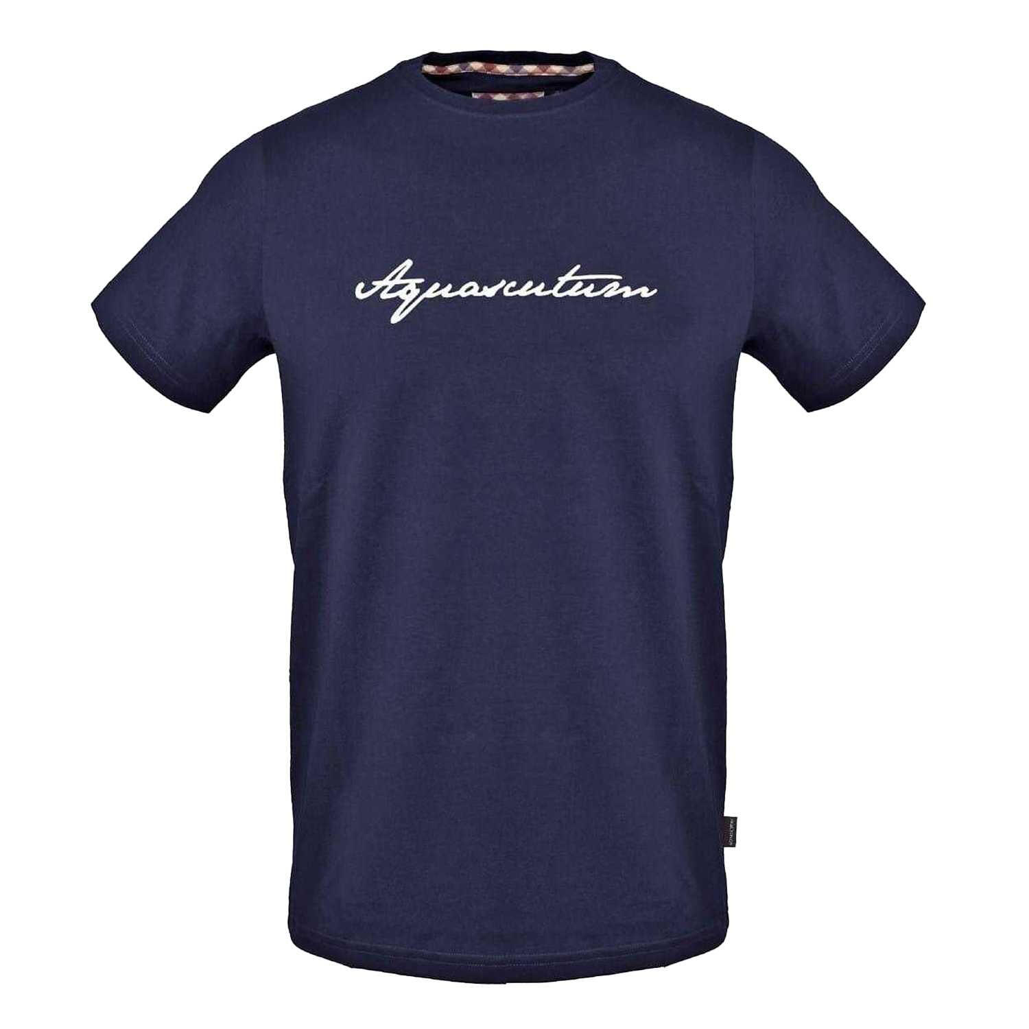 Aquascutum Mens Printed Signature Crew Neck T-Shirt