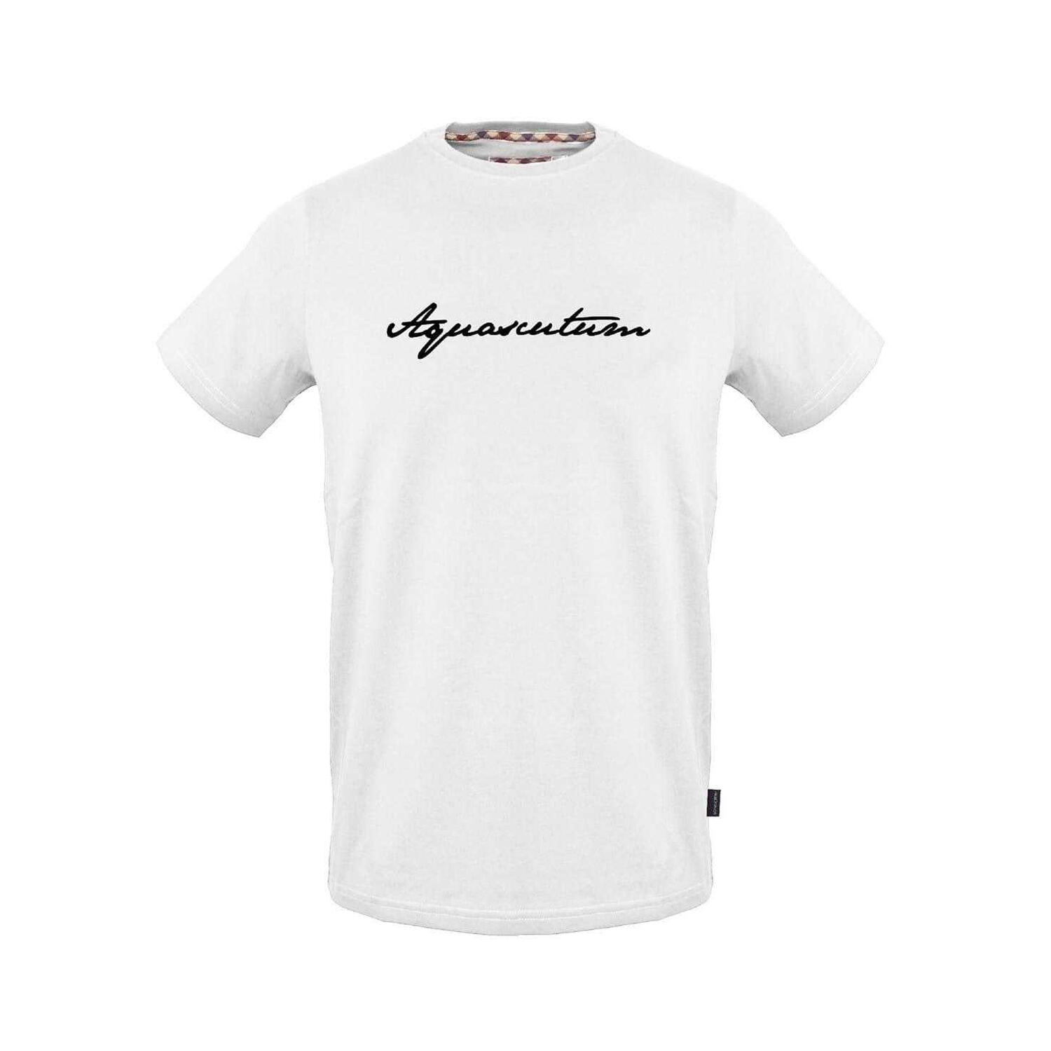Aquascutum Mens Logo Ribbed Collar T-Shirt