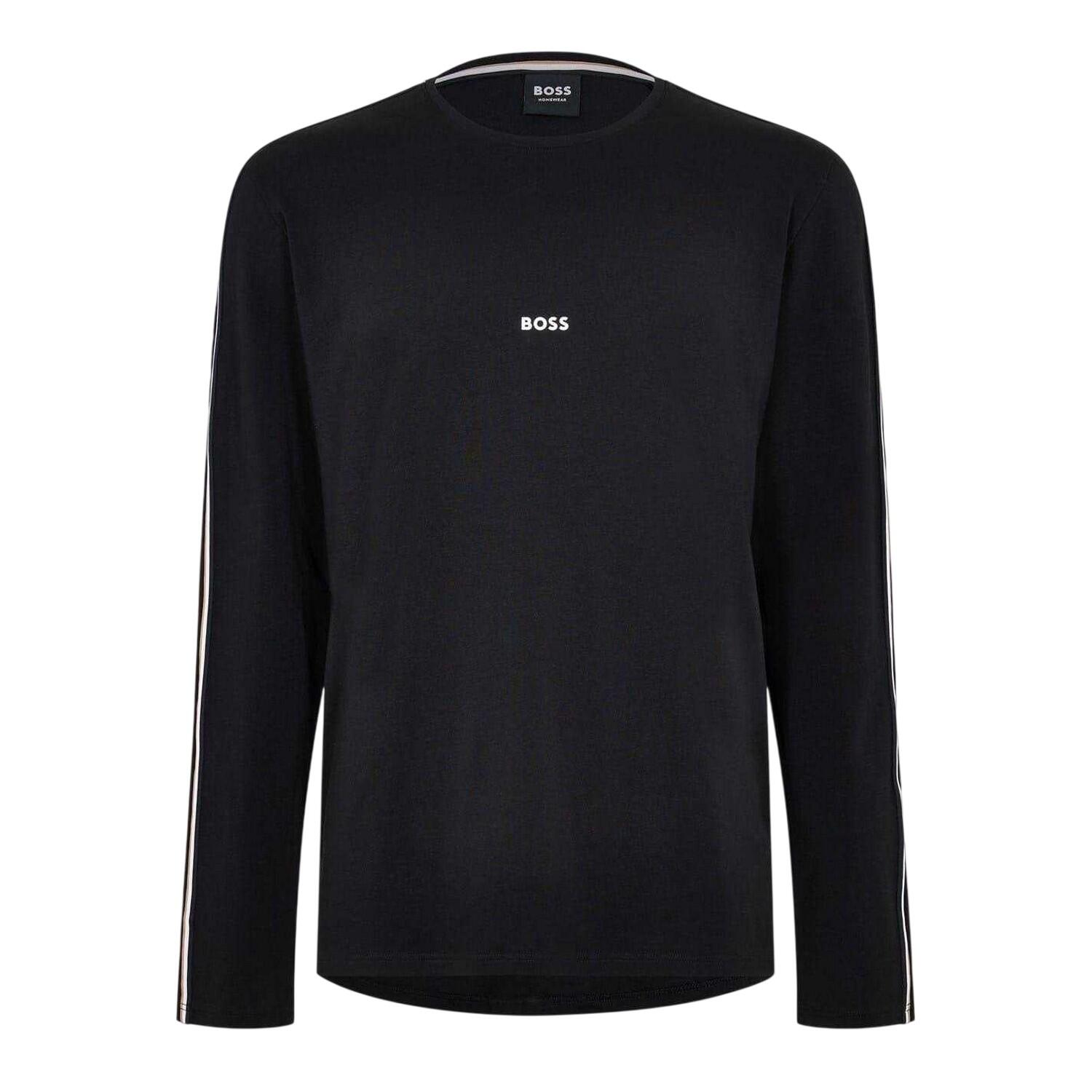 Boss Mens Unique Striped Jersey Long-Sleeved T-Shirt