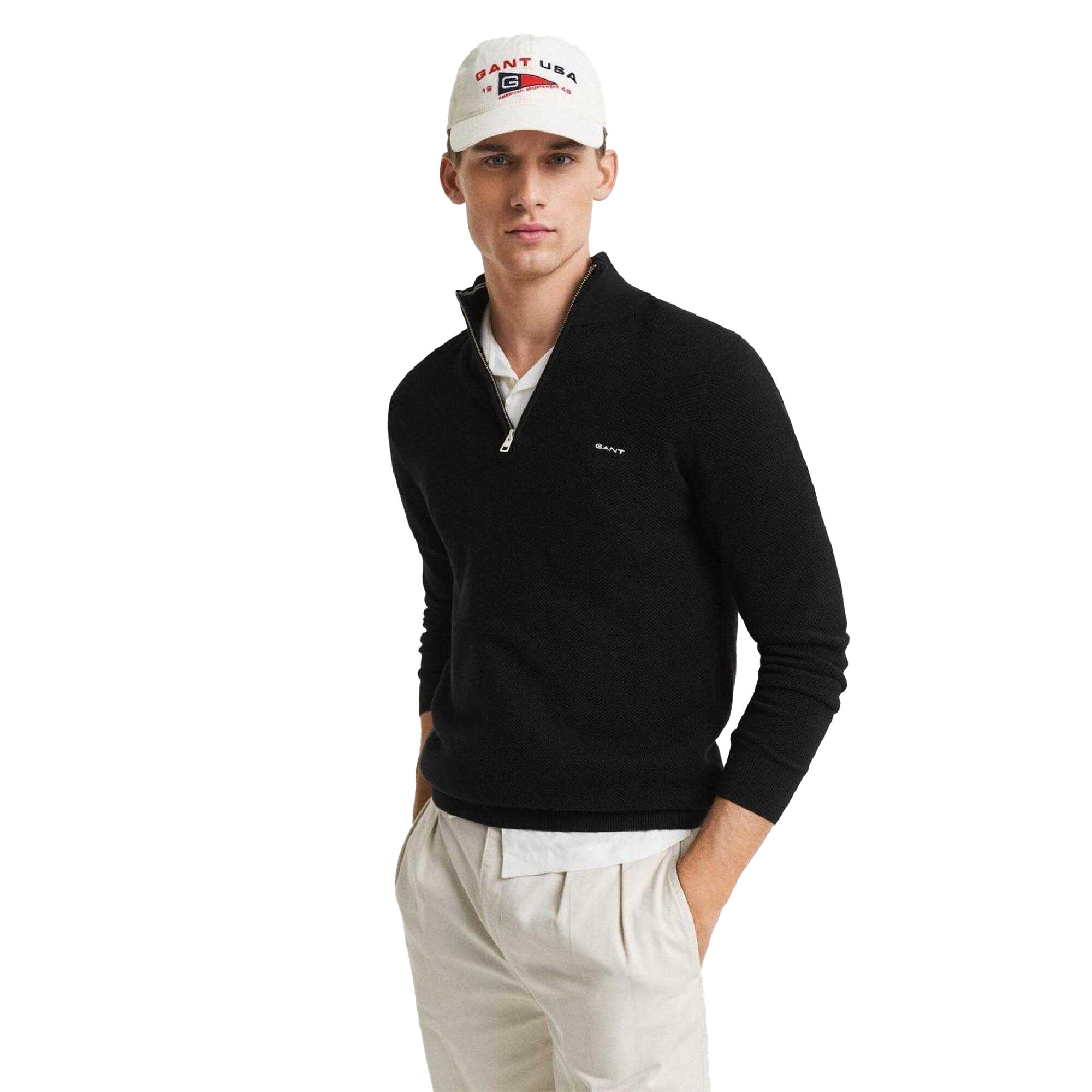 Gant Mens Pique Half Zip Jumper
