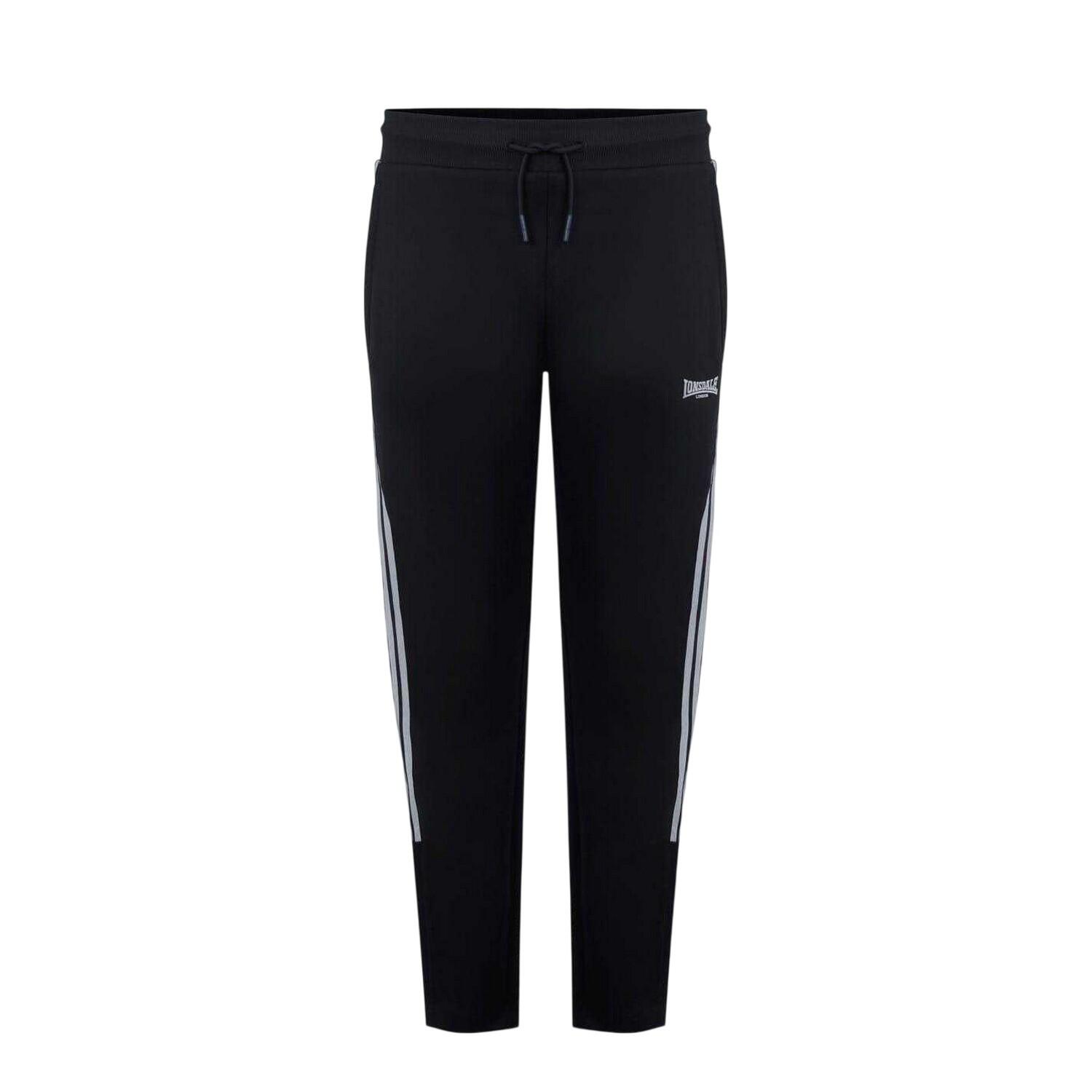 Lonsdale Mens Striped Tapered Jogging Bottoms