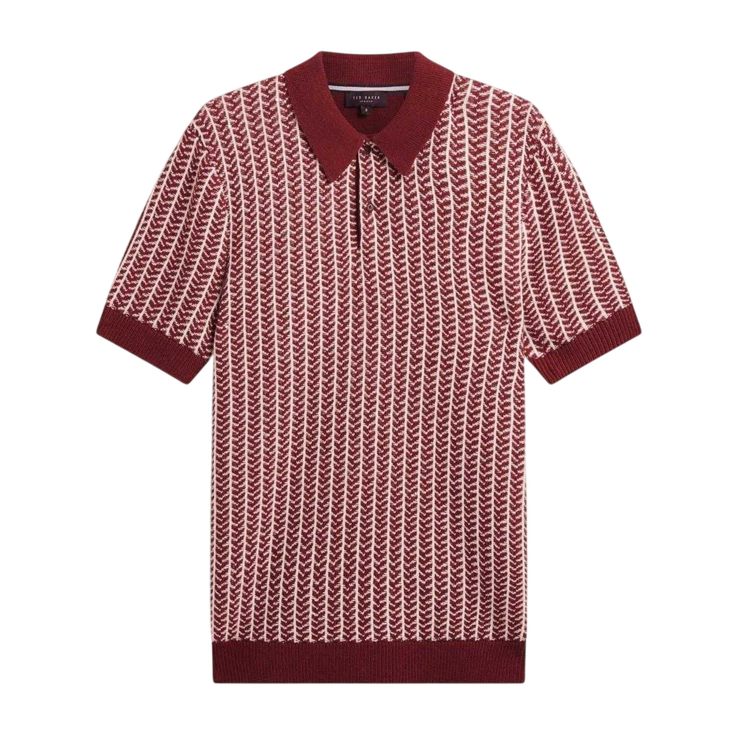 Ted Baker Mens Herringbone Short-Sleeved Polo Shirt