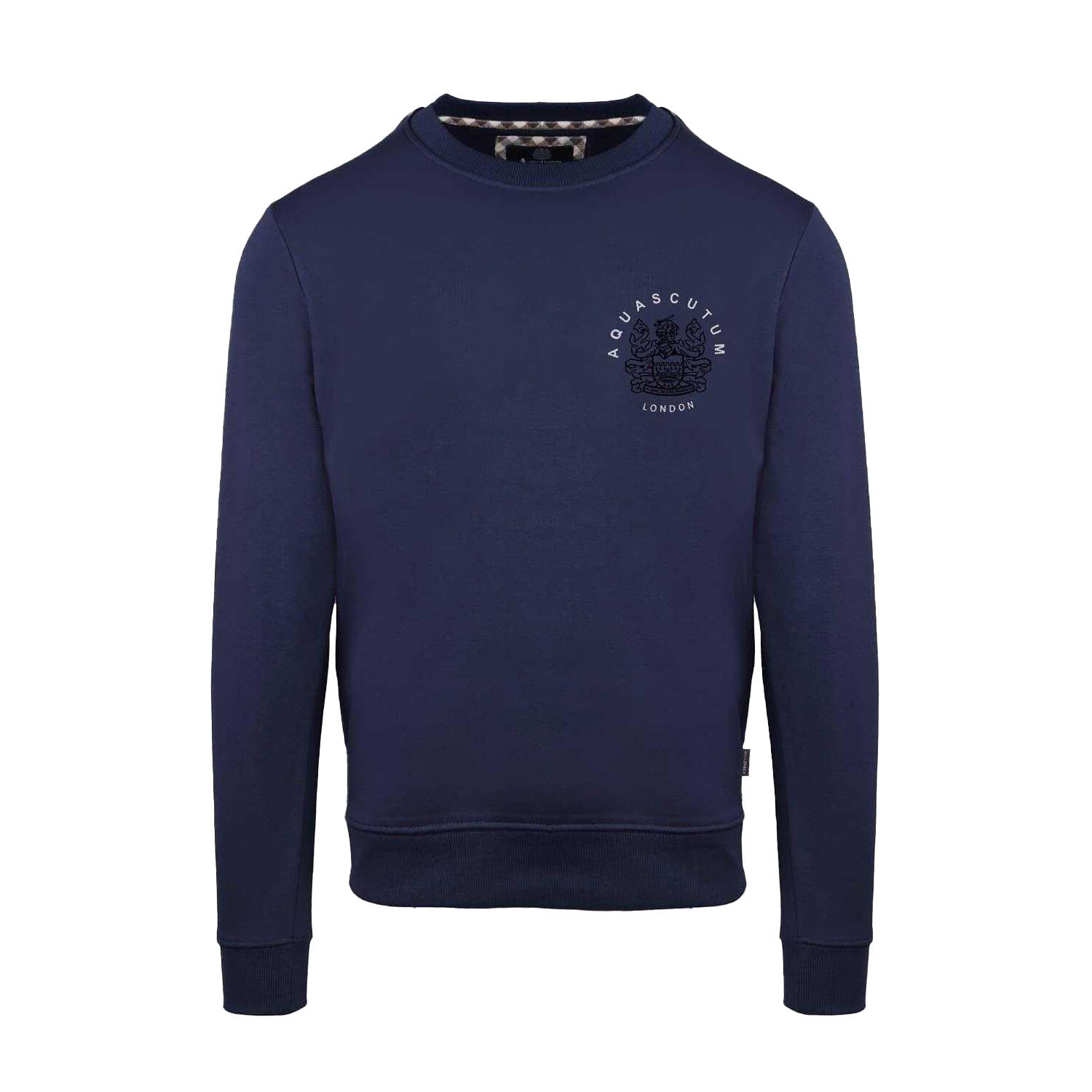 Aquascutum Unisex Adult Ribbed Collar Regular Long-Sleeved Sweatshirt