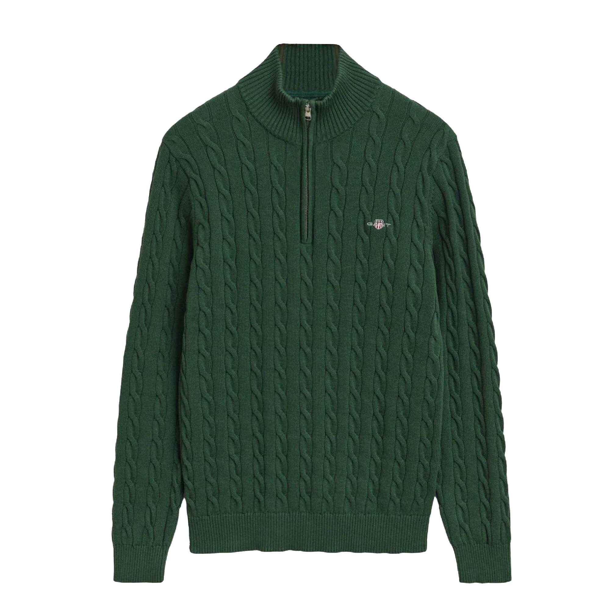 Gant Mens Cable Knit Half Zip Jumper