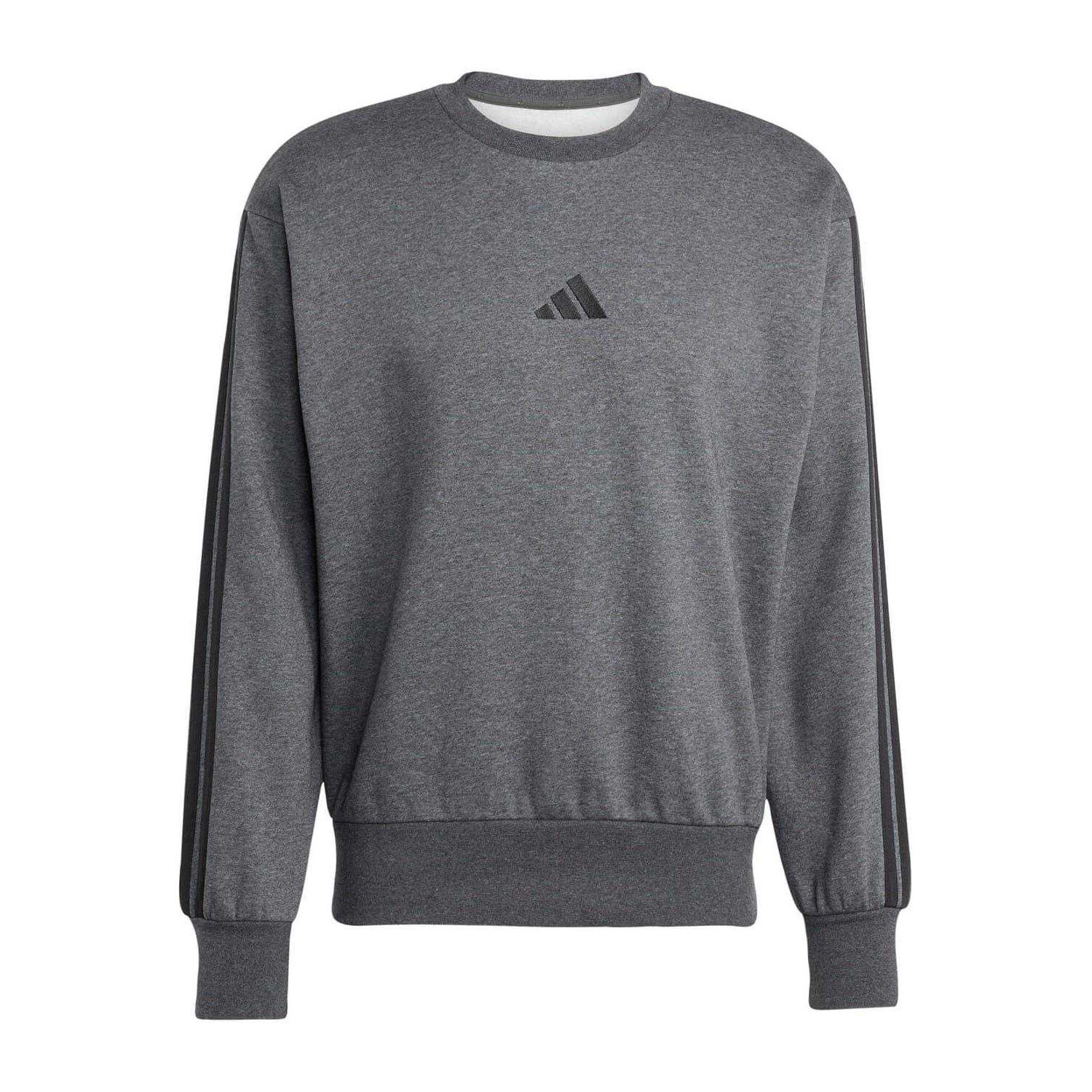 Adidas Mens Essentials 3 Stripes Fleece Sweatshirt