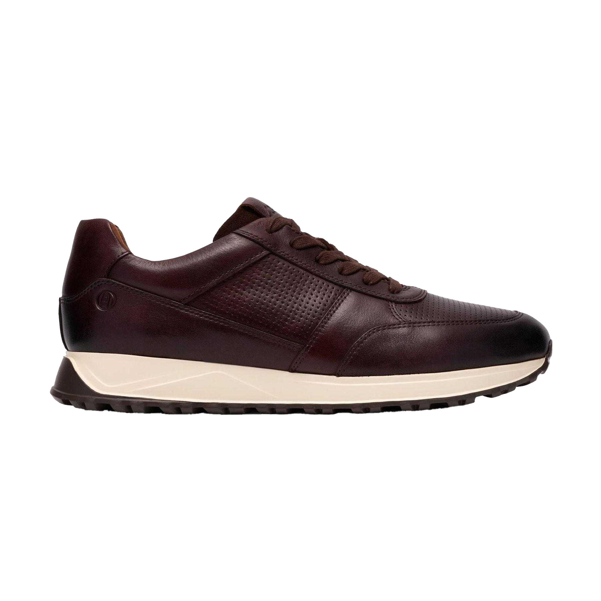 Clarks Mens Radwell Tie Leather Flat Trainers