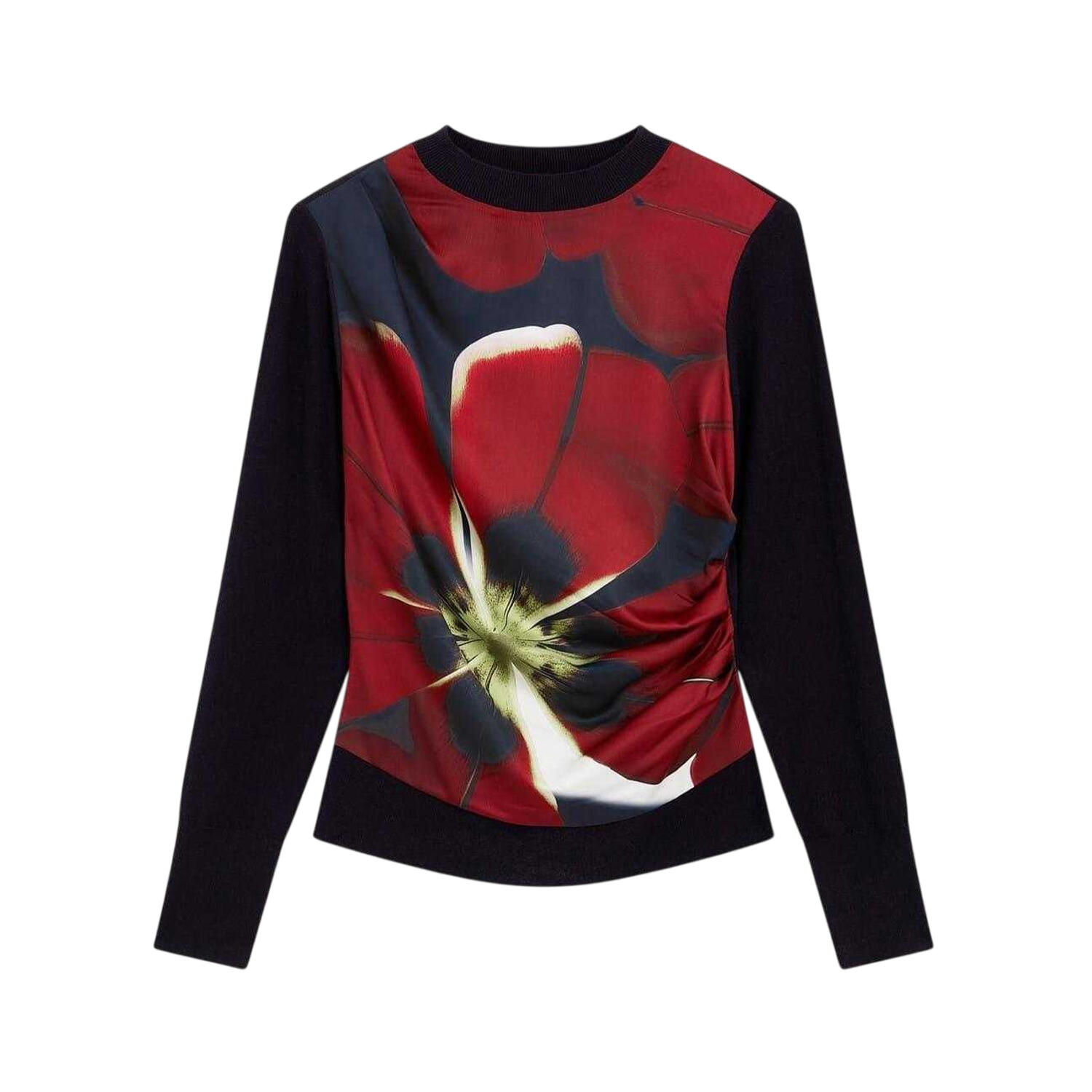 Ted Baker Womens/Ladies Floral Ribbed Collar Long-Sleeved Sweater Top