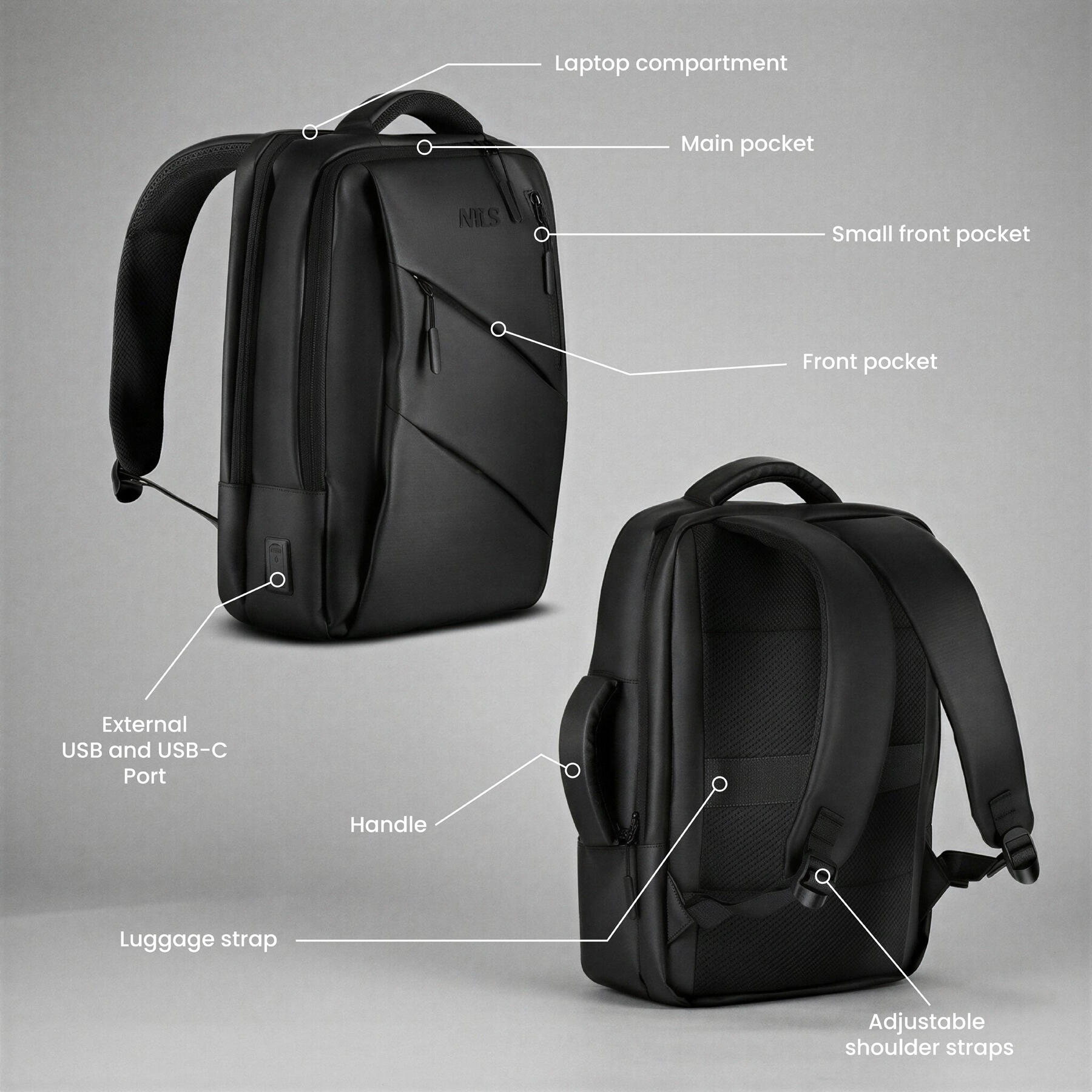 Laptoprugzak NC4502 NILS 15 L met USB- en USB-C-poorten 5/7