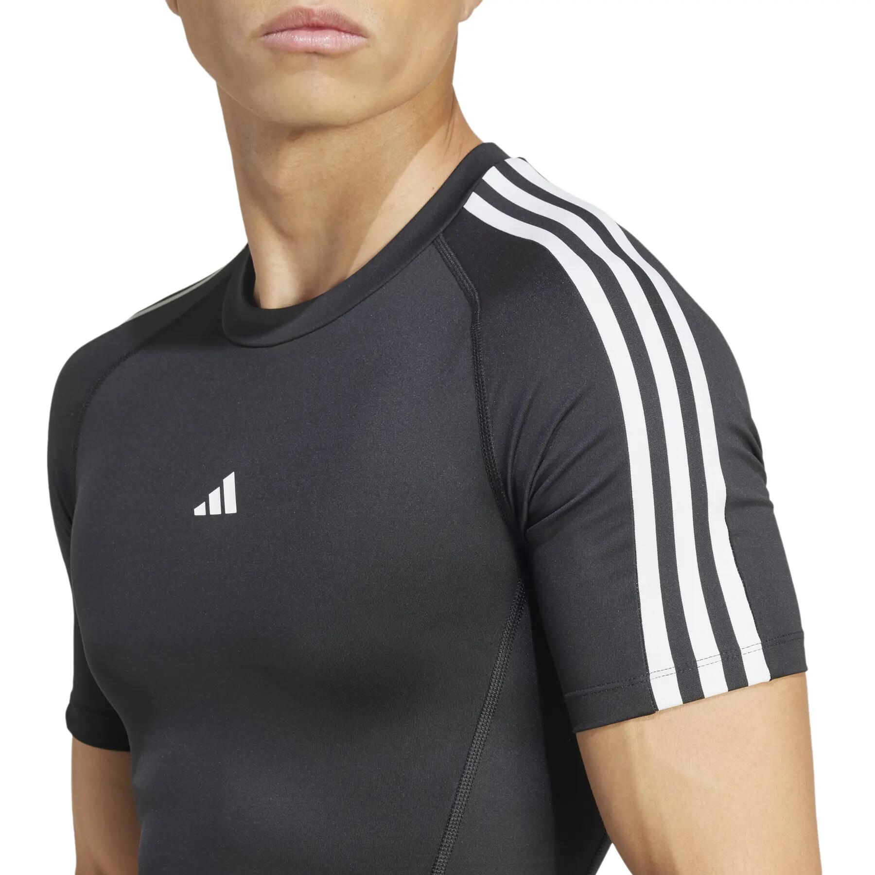 T-shirt de training 3 bandes compression TECHFIT 6/8