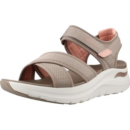Platte Sandalen Dames Skechers Arch Fit 2.0 - Feelin´bright Bruin