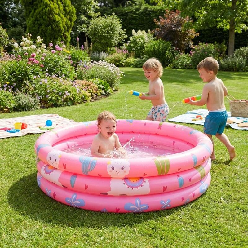 Jilong Üç Halkalı Şişme Çocuk Havuzu – 100 cm x 30 cm Pembe 57167