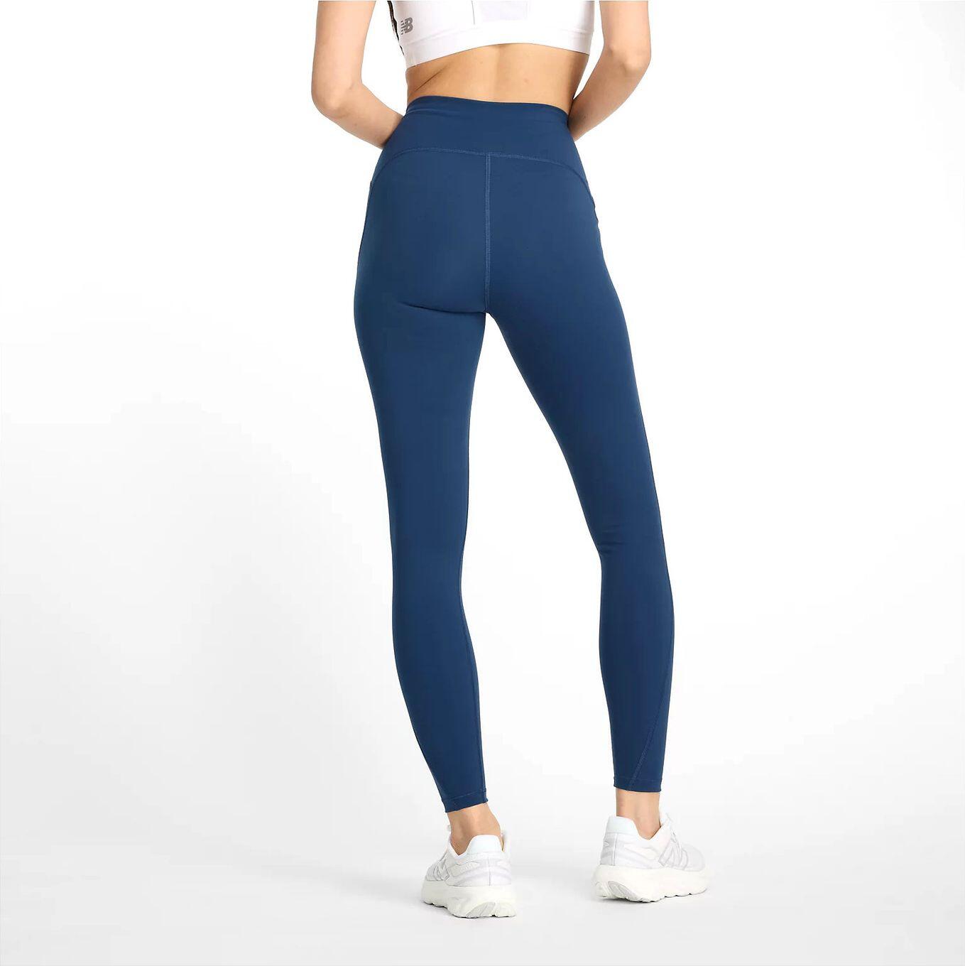 Mallas para mujer New Balance Sleek High Rise Azul 3/5