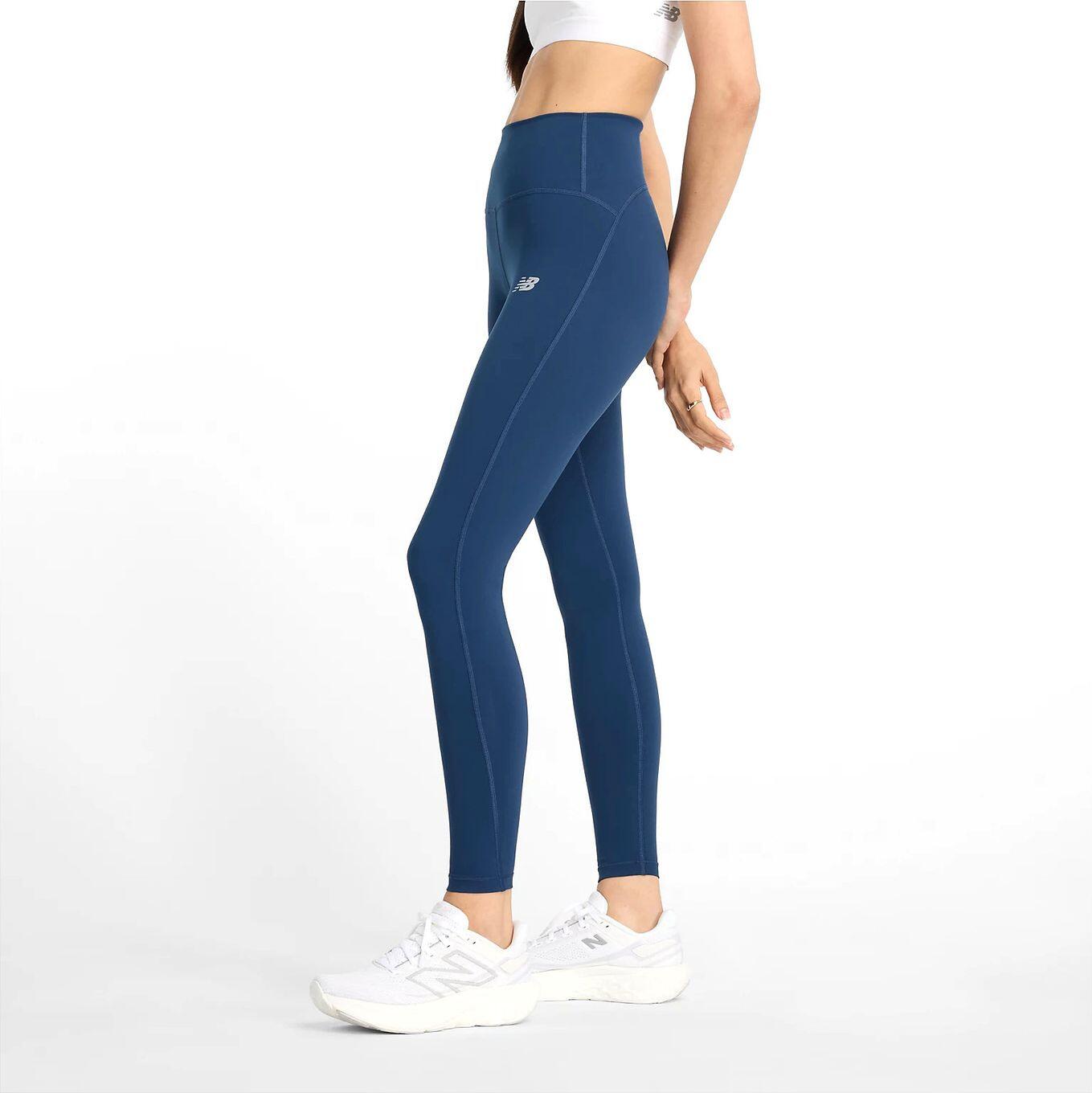 Mallas para mujer New Balance Sleek High Rise Azul 2/5