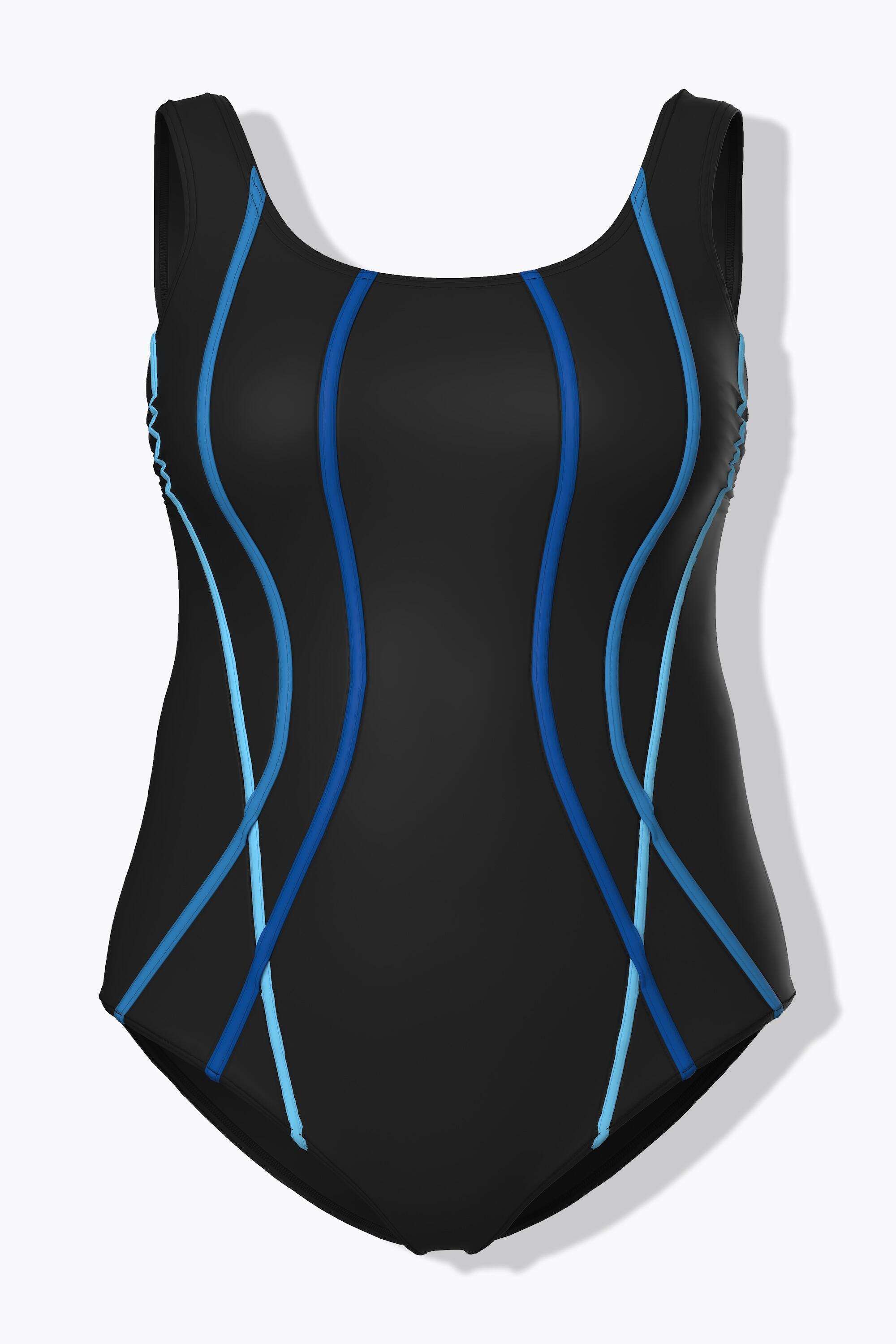 Femme Maillot de bain sans bonnets souples décolleté rond et passepoils 7/7
